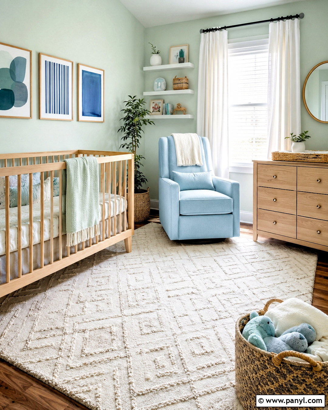 Mint Green And Sky Blue Nursery - 20 blue and green interior design ideas