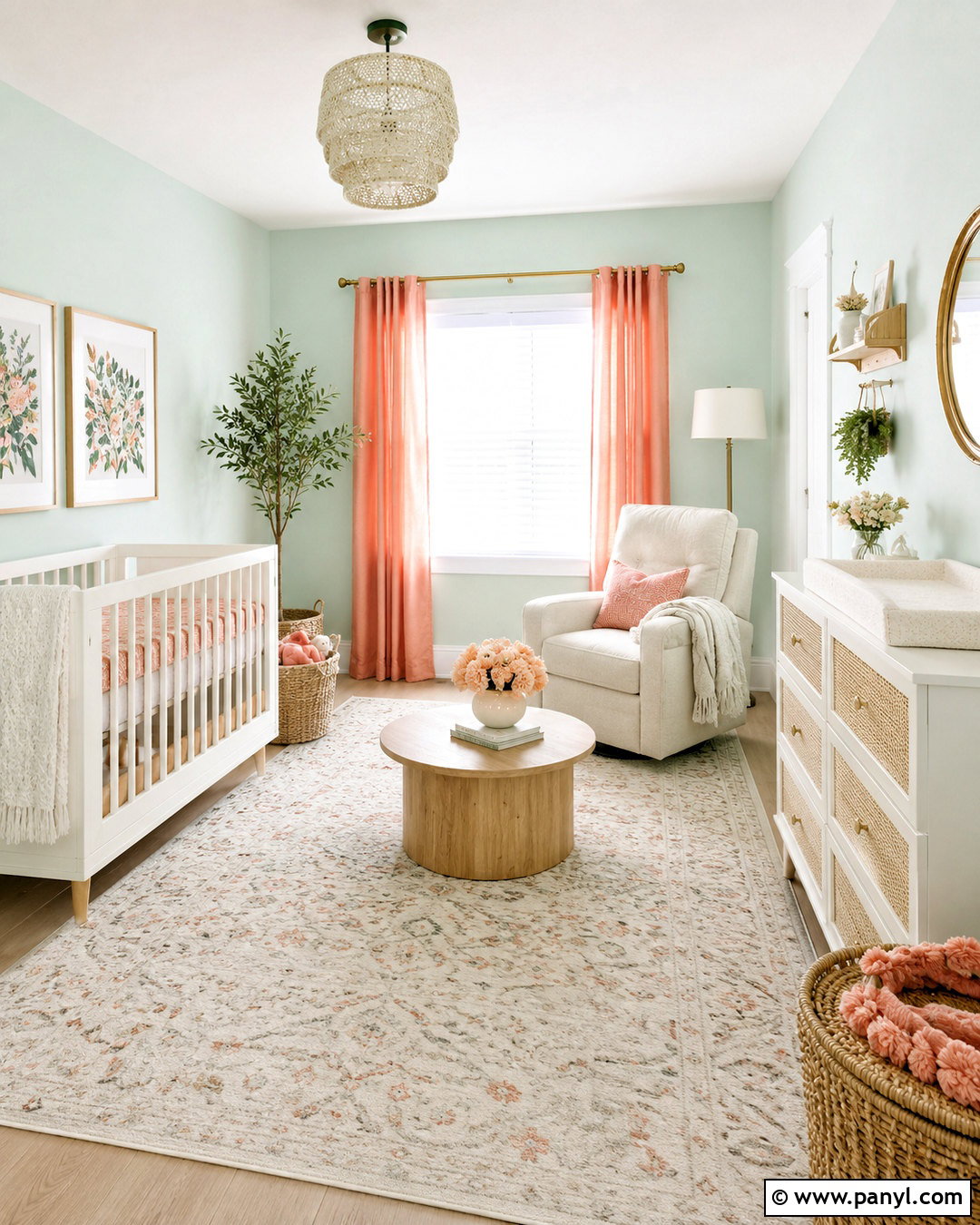 Mint Green And Soft Coral Nursery - 20 nursery color scheme ideas
