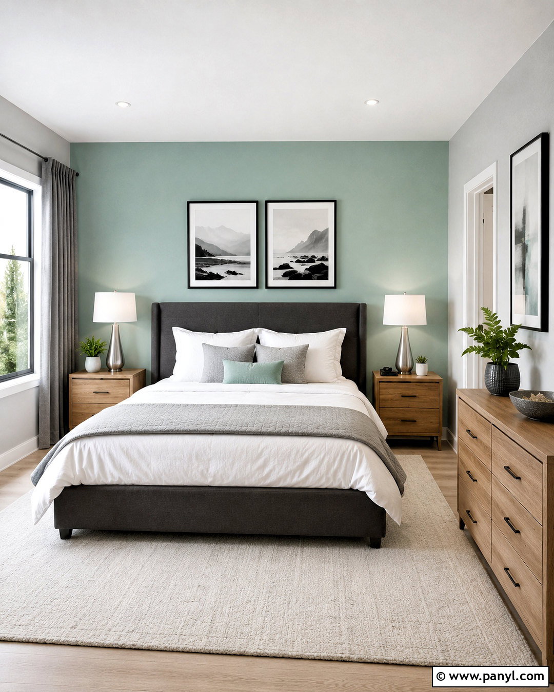 Mint Green And Soft Gray Bedroom - 20 mint green colour palette ideas
