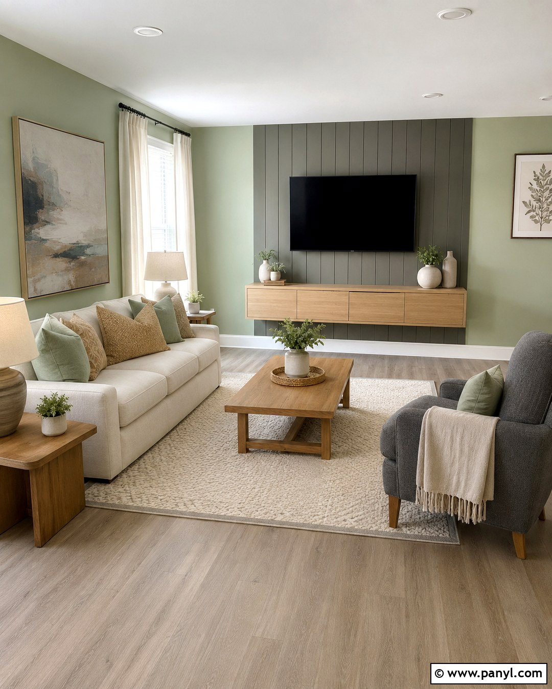 Mint Green And Warm Gray Hall Walls - 20 Colour Combinations For Hall Wall Ideas