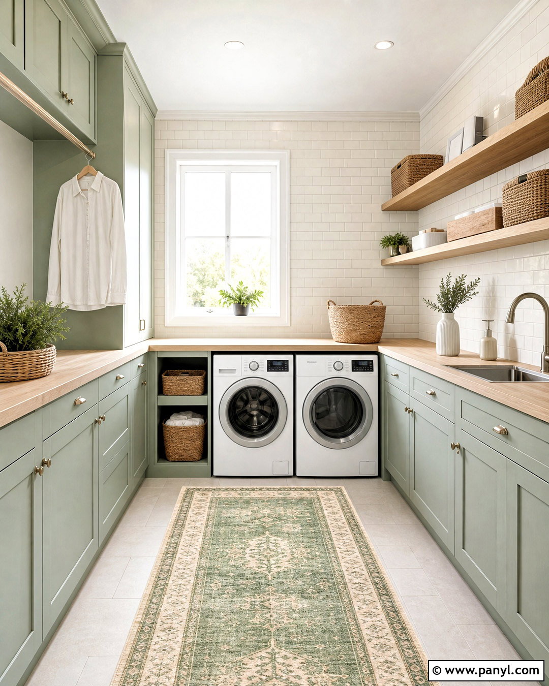 Mint Green And Warm White Laundry Room - 20 interior room color combination ideas