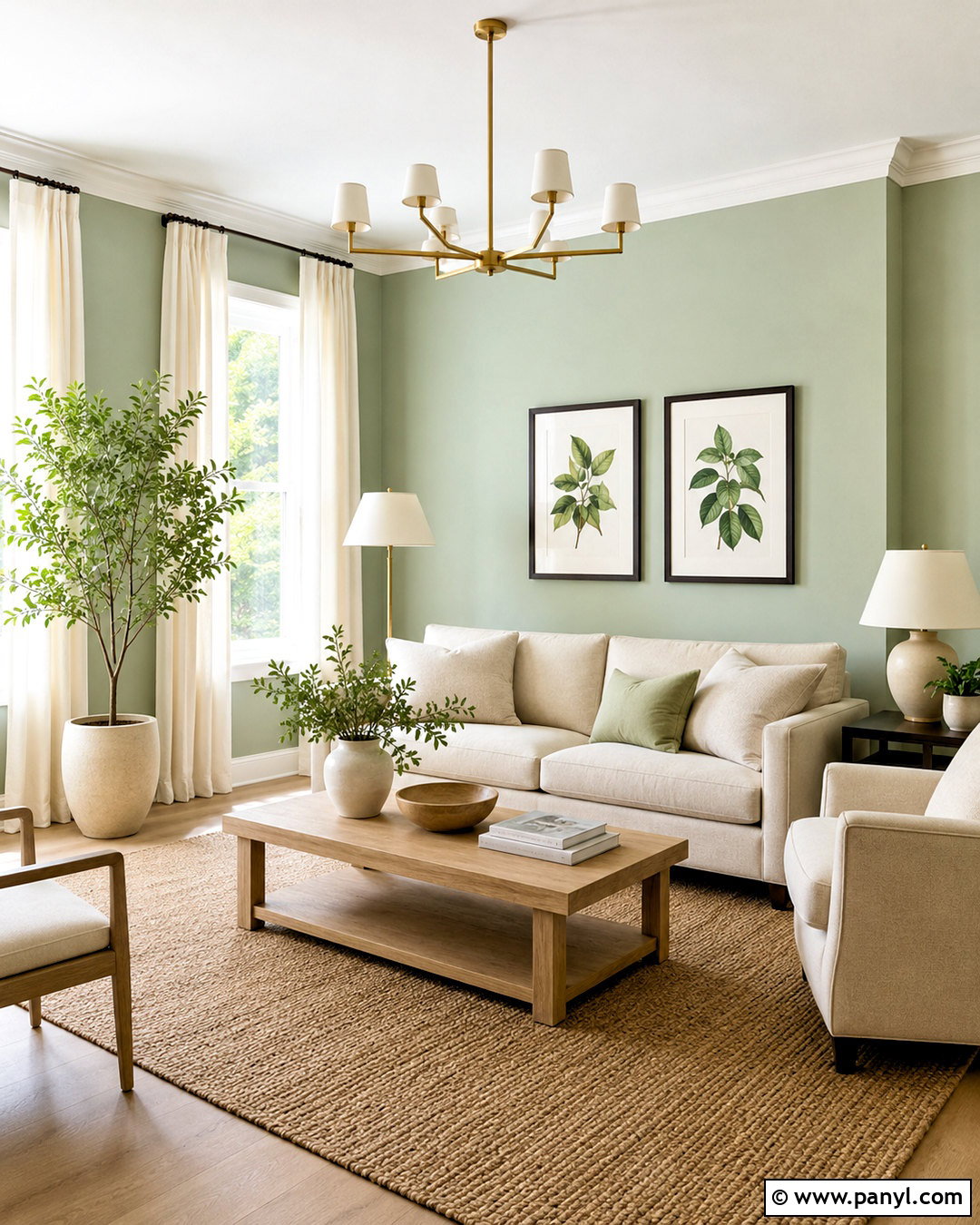 Mint Green And Warm White Living Room - 20 mint green color palette ideas
