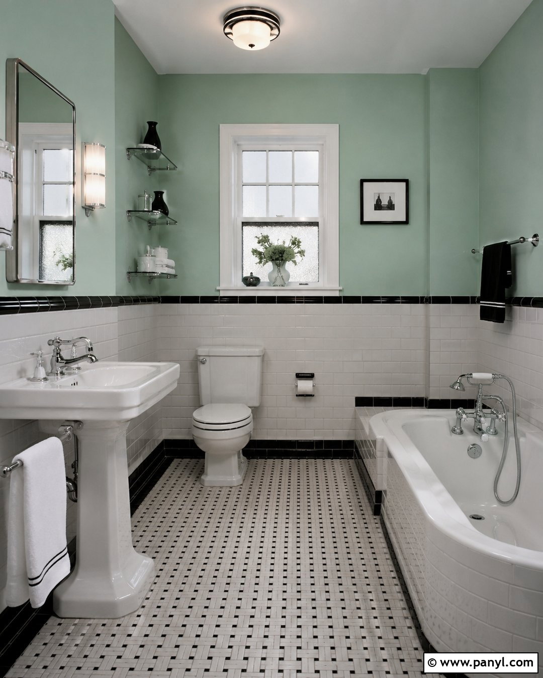 Mint Green Art Deco Bathroom - 20 Vintage Bathroom With Green Walls