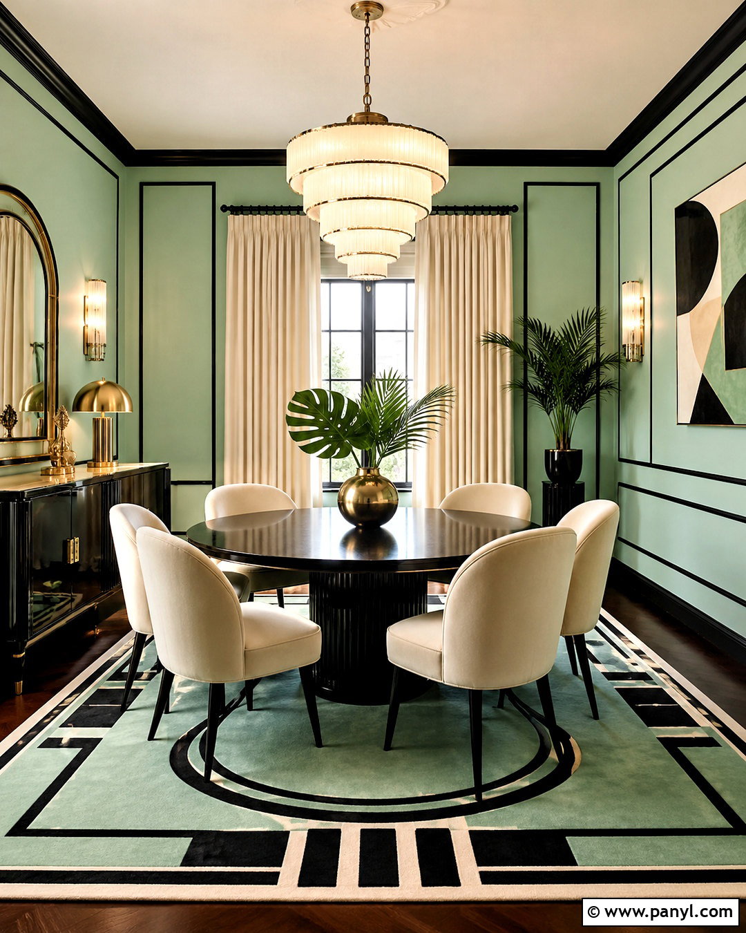 Mint Green Art Deco Dining Room - 20 mint green interior design ideas