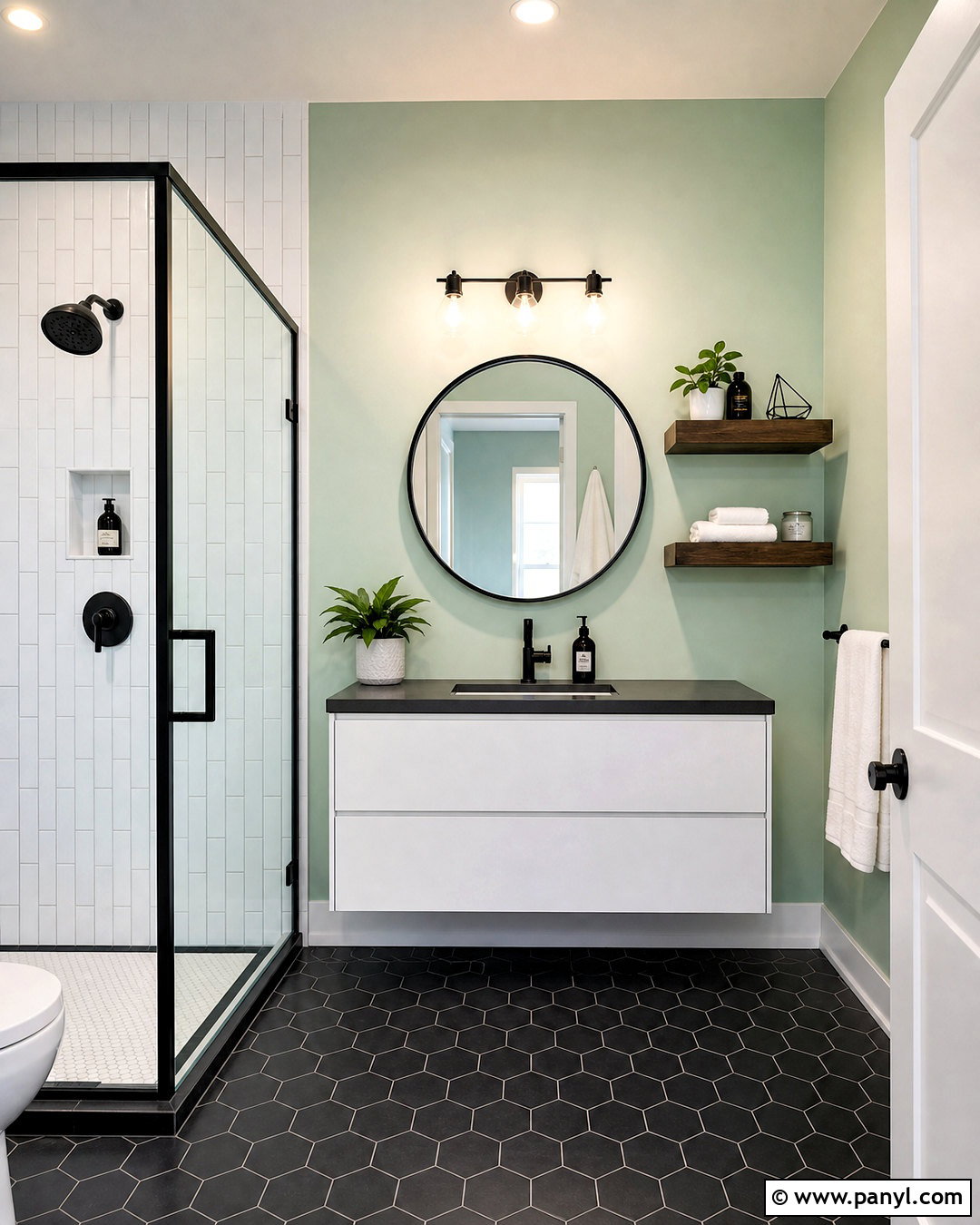 Mint Green Bathroom Walls With Black Fixtures - 20 light green bathroom walls