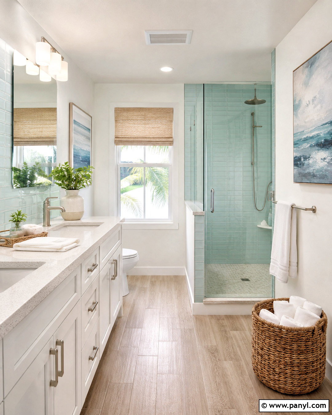 Mint Green Bathroom With Coastal Decor - 20 mint green bathroom ideas