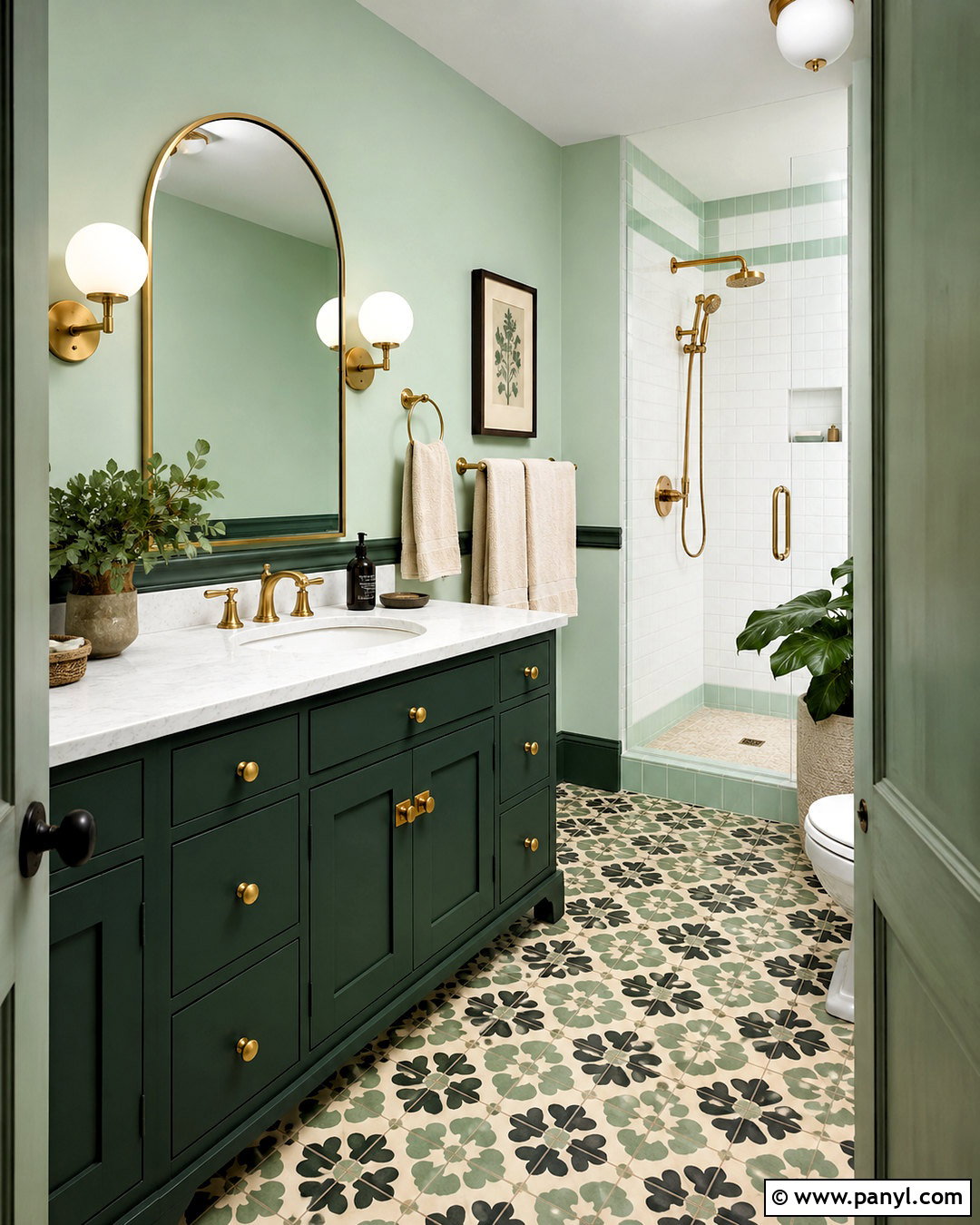Mint Green Bathroom With Dark Green Accents - 20 mint green bathroom ideas