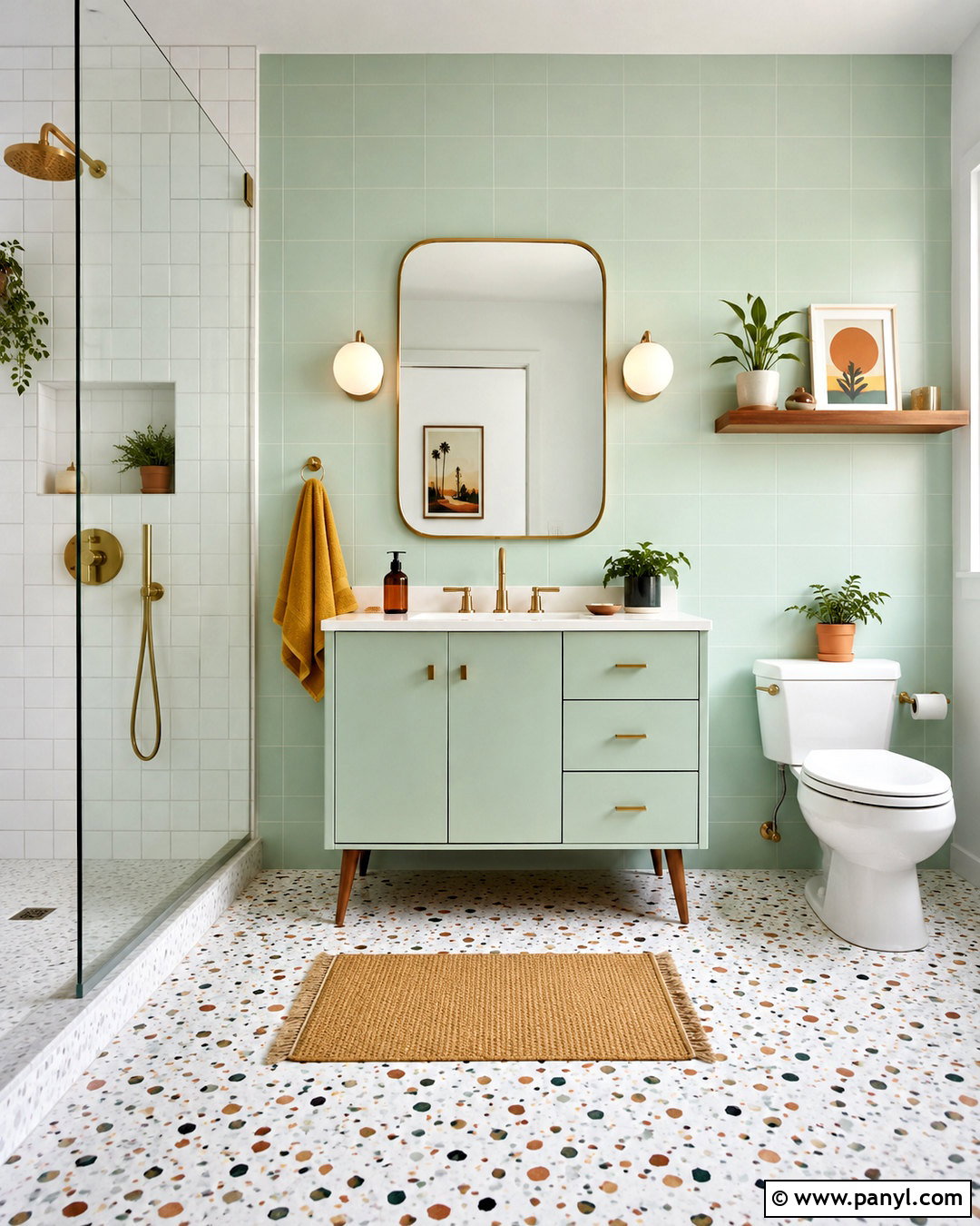 Mint Green Bathroom With Midcentury Decor - 20 mint green bathroom ideas