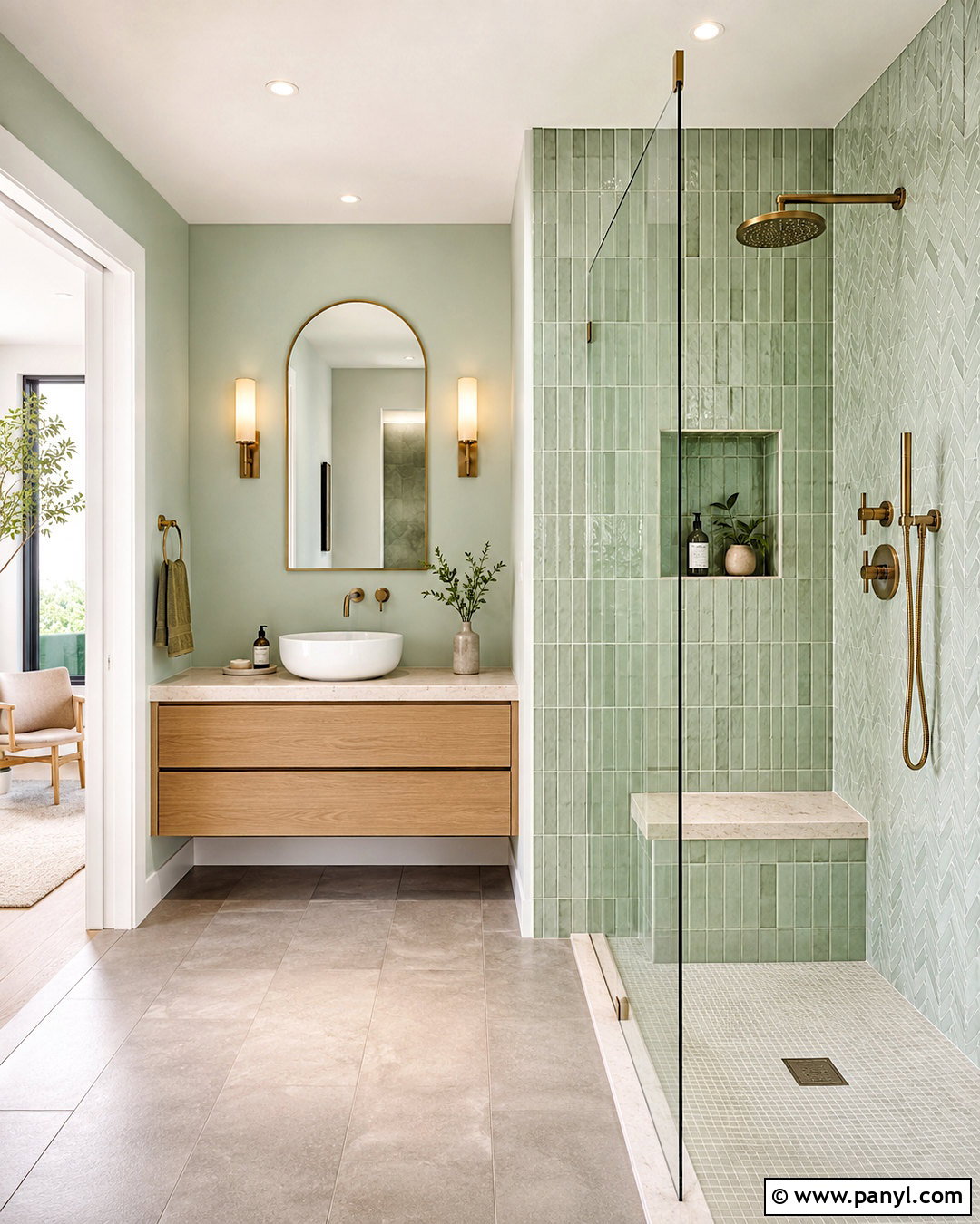 Mint Green Bathroom With Open Shower - 20 mint green bathroom ideas