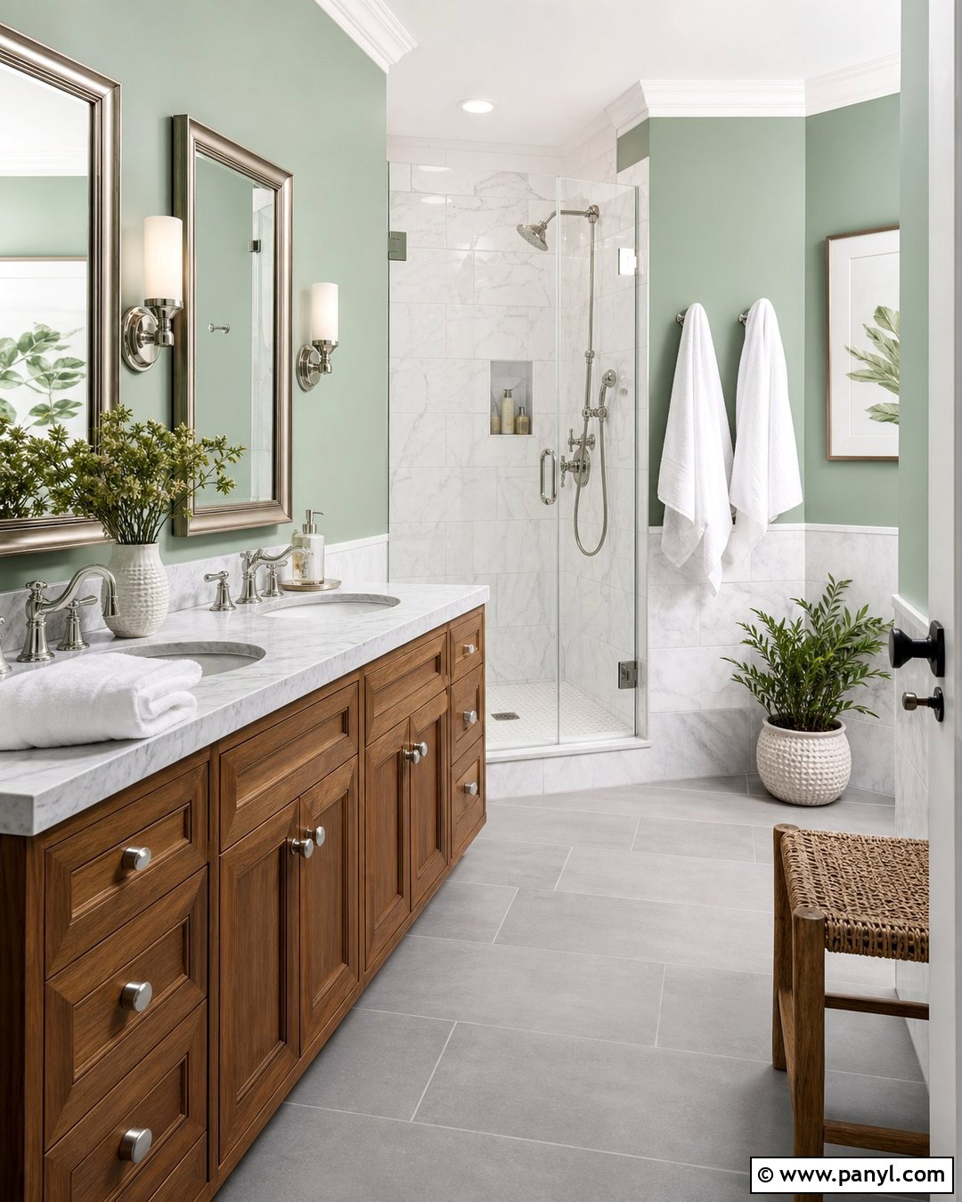 Mint Green Bathroom With White Marble - 30 mint green paint walls