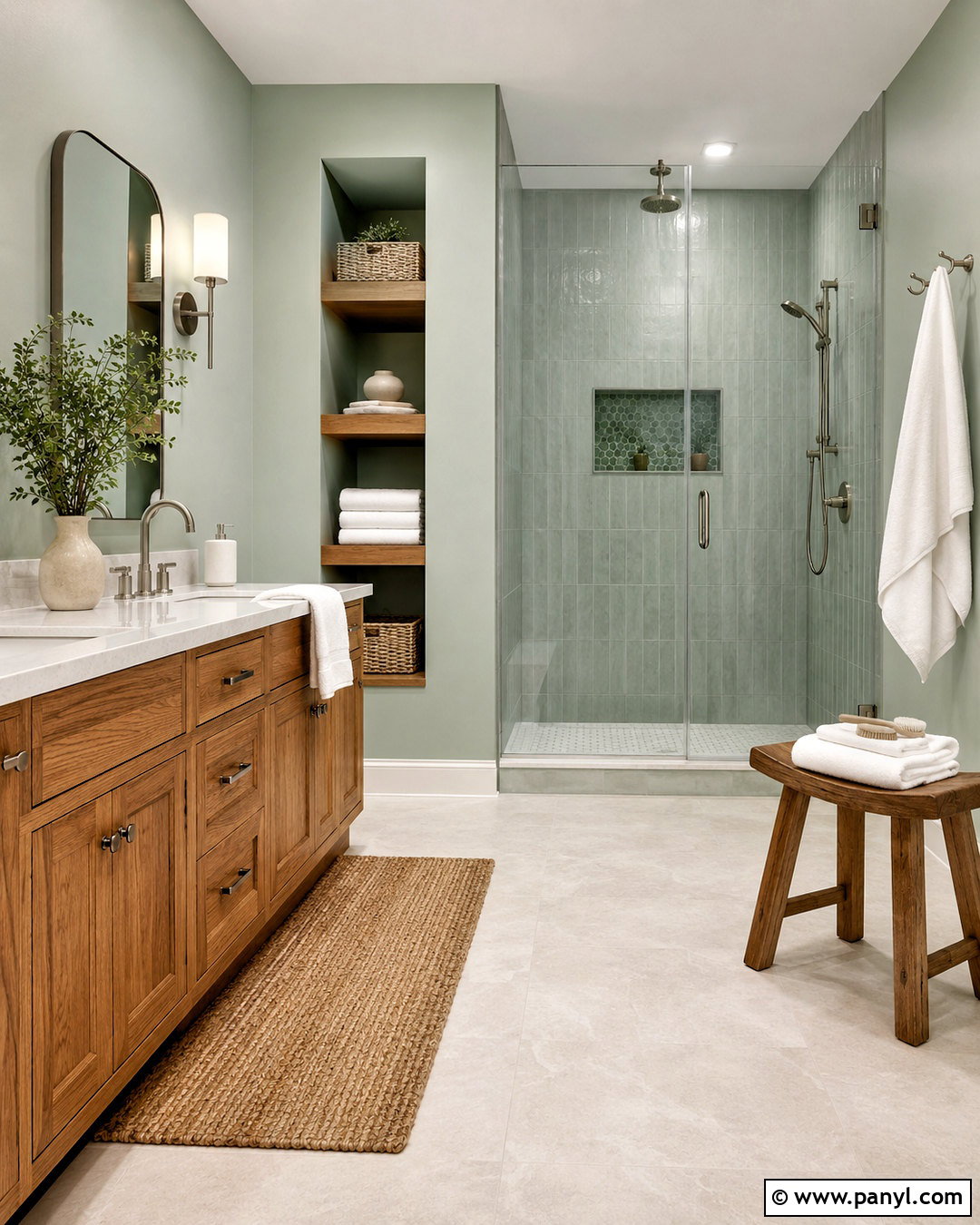 Mint Green Bathroom With Wood Vanity - 20 mint green bathroom ideas
