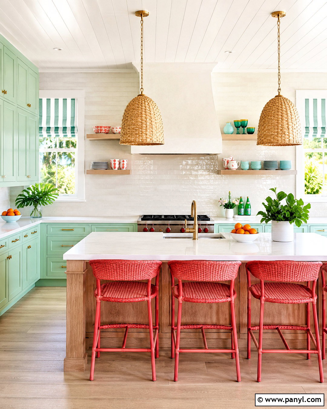 Mint Green Beach House Kitchen - 20 colorful beach house decor ideas