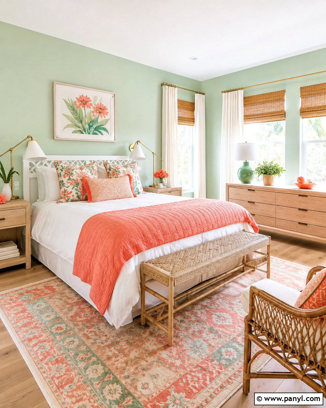 Mint Green Bedroom Walls With Coral Accents - 20 mint green bedroom walls