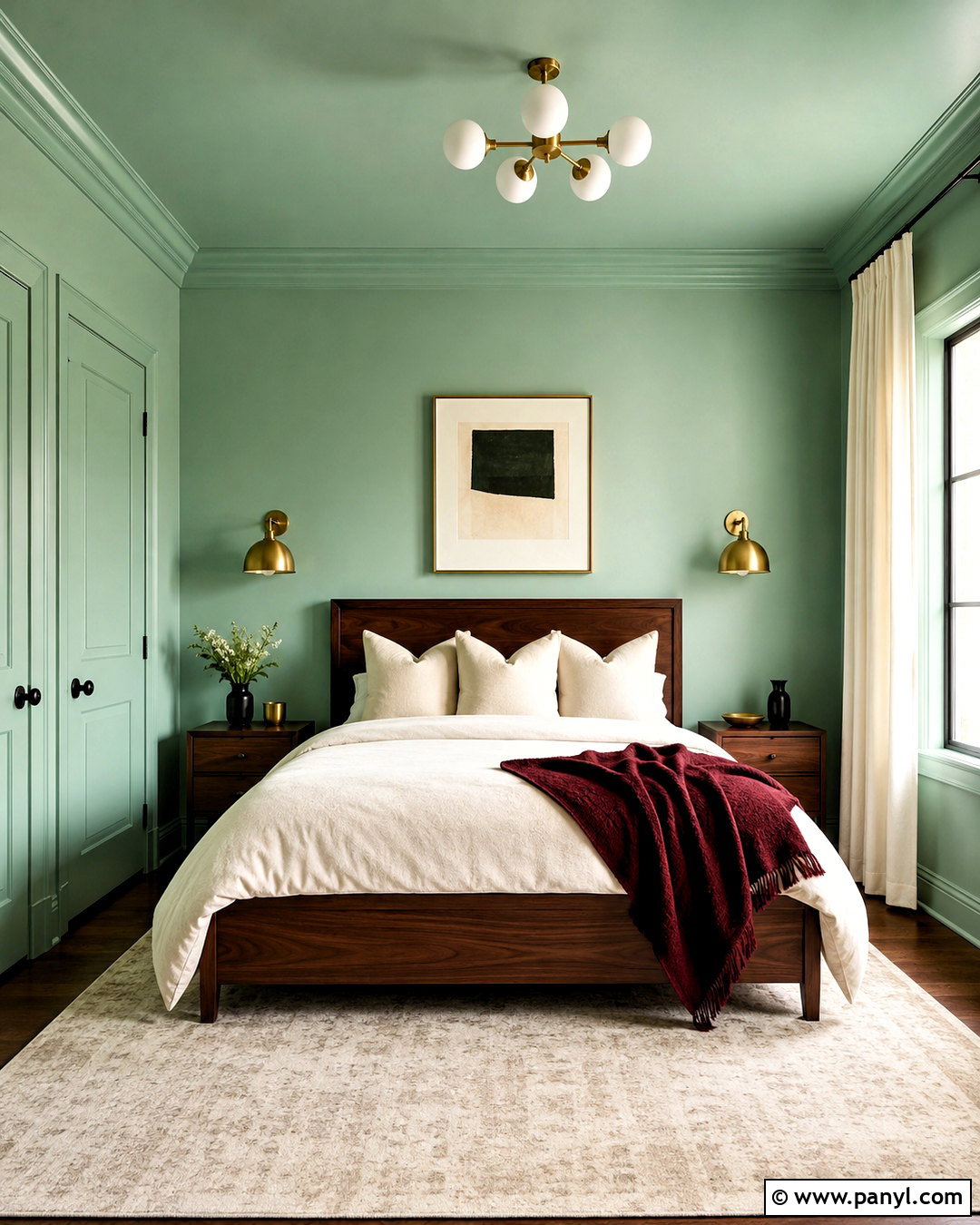 Mint Green Color Drenched Bedroom - 20 mint green bedroom walls