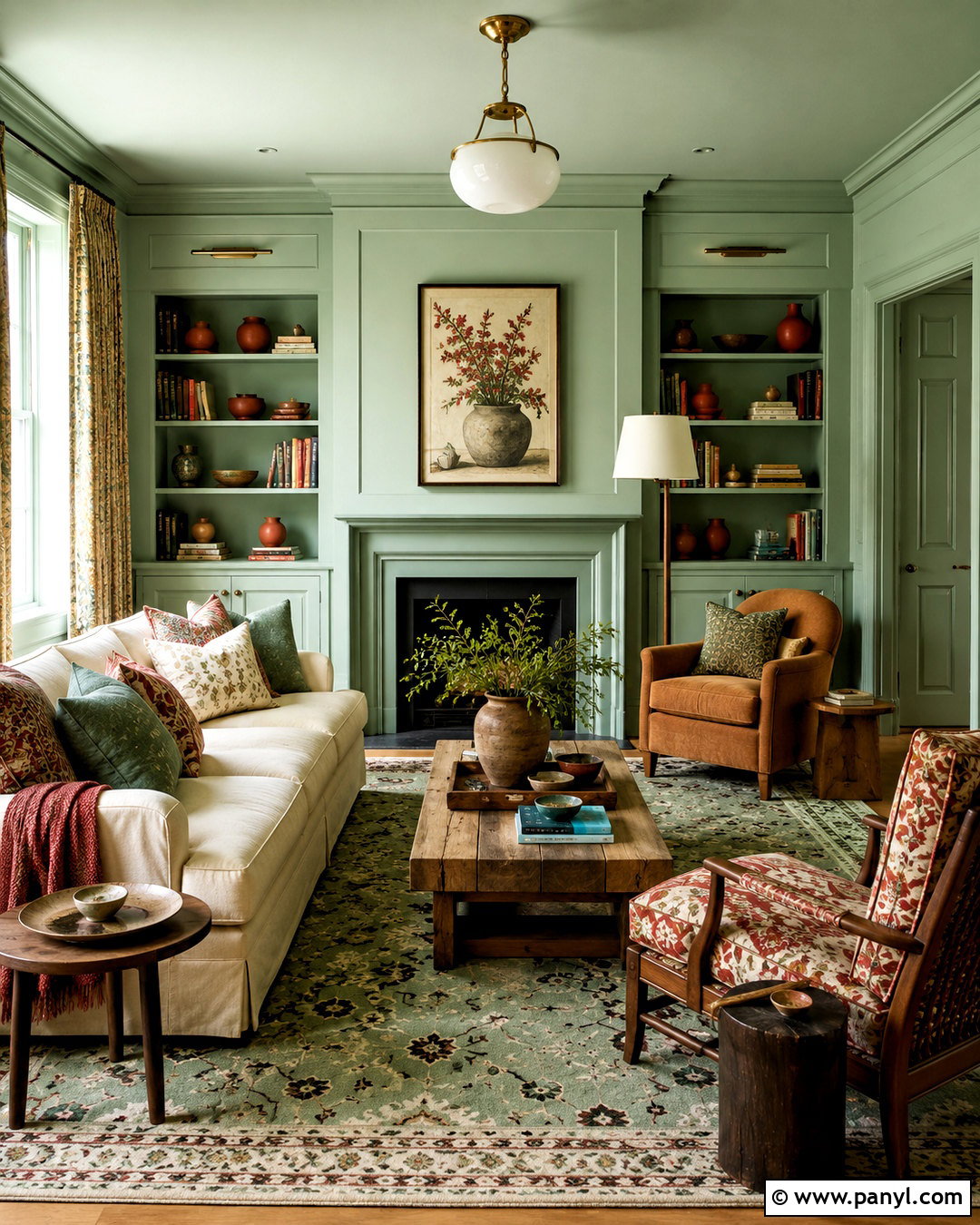 Mint Green Color Drenching Living Room - 20 mint green living room ideas