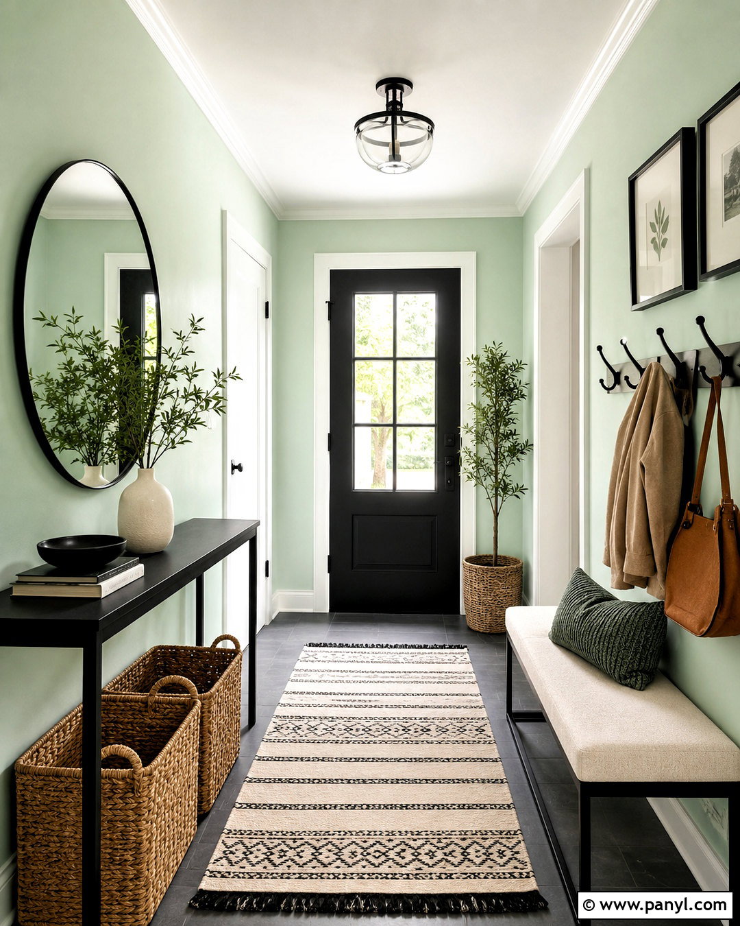 Mint Green Entryway With Black Accents - 20 mint green interior design ideas