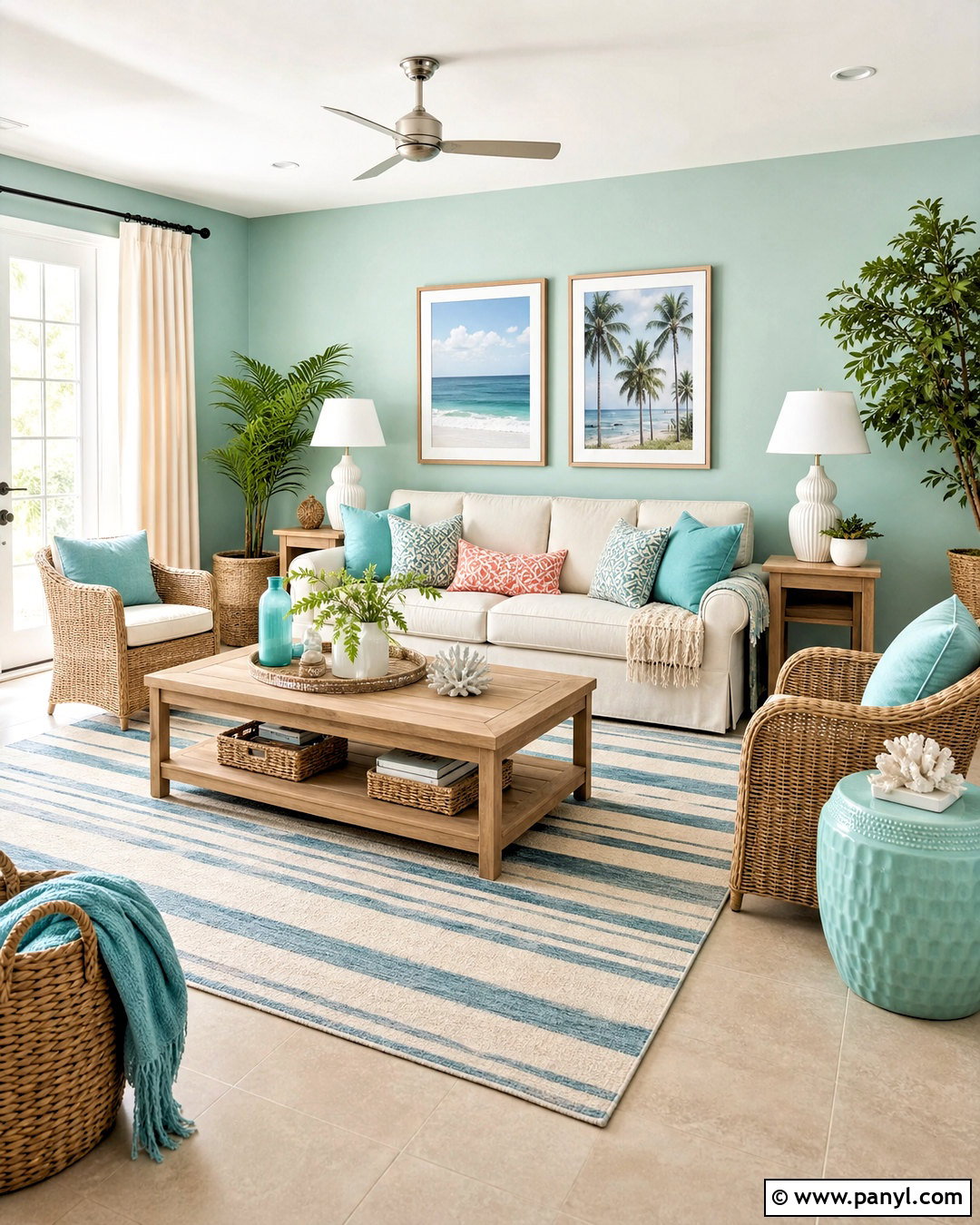 Mint Green Feature Wall - 20 green feature wall living room ideas