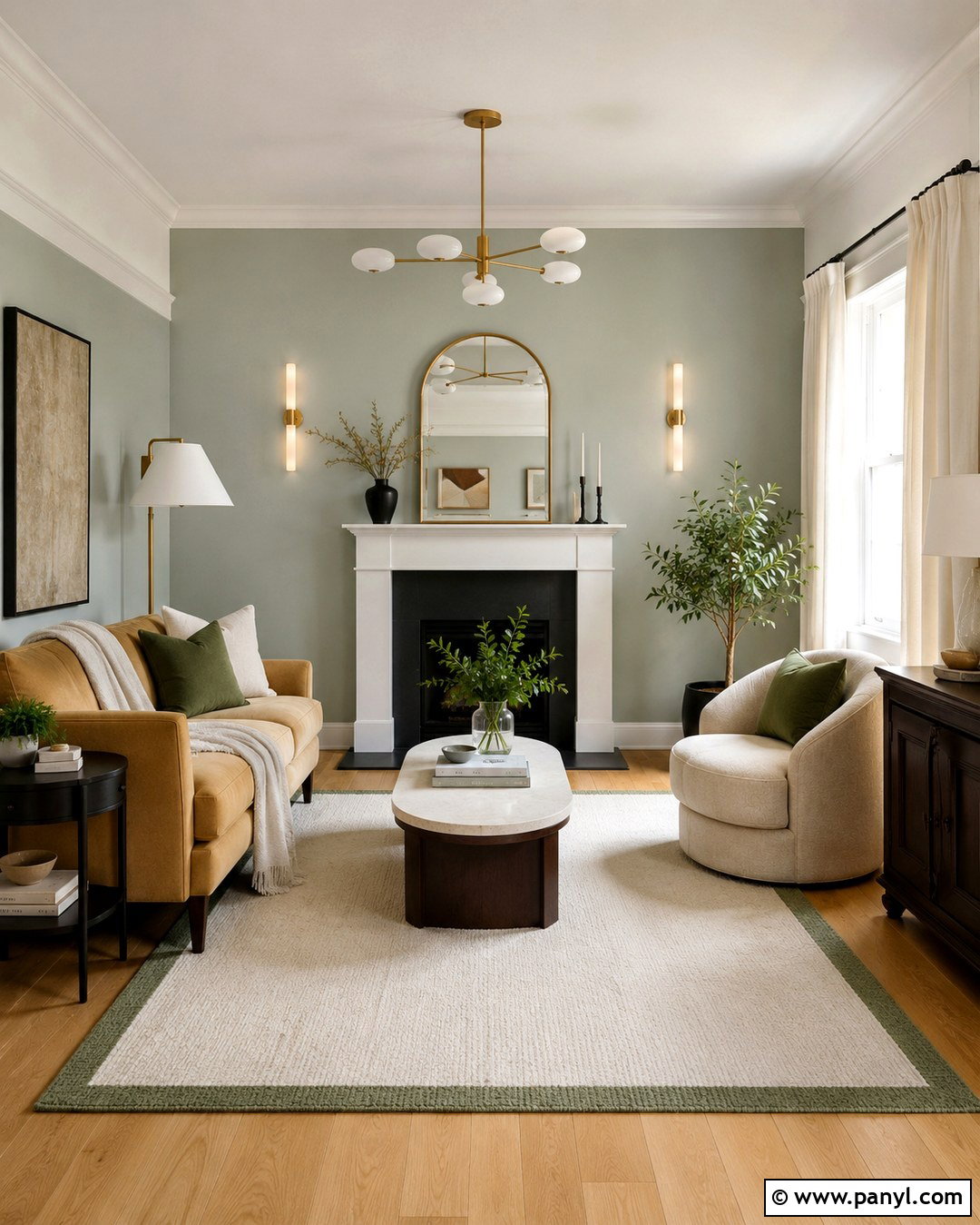 Mint Green Fireplace Wall For Small Living Room - 20 Green Wall Behind Fireplace Ideas