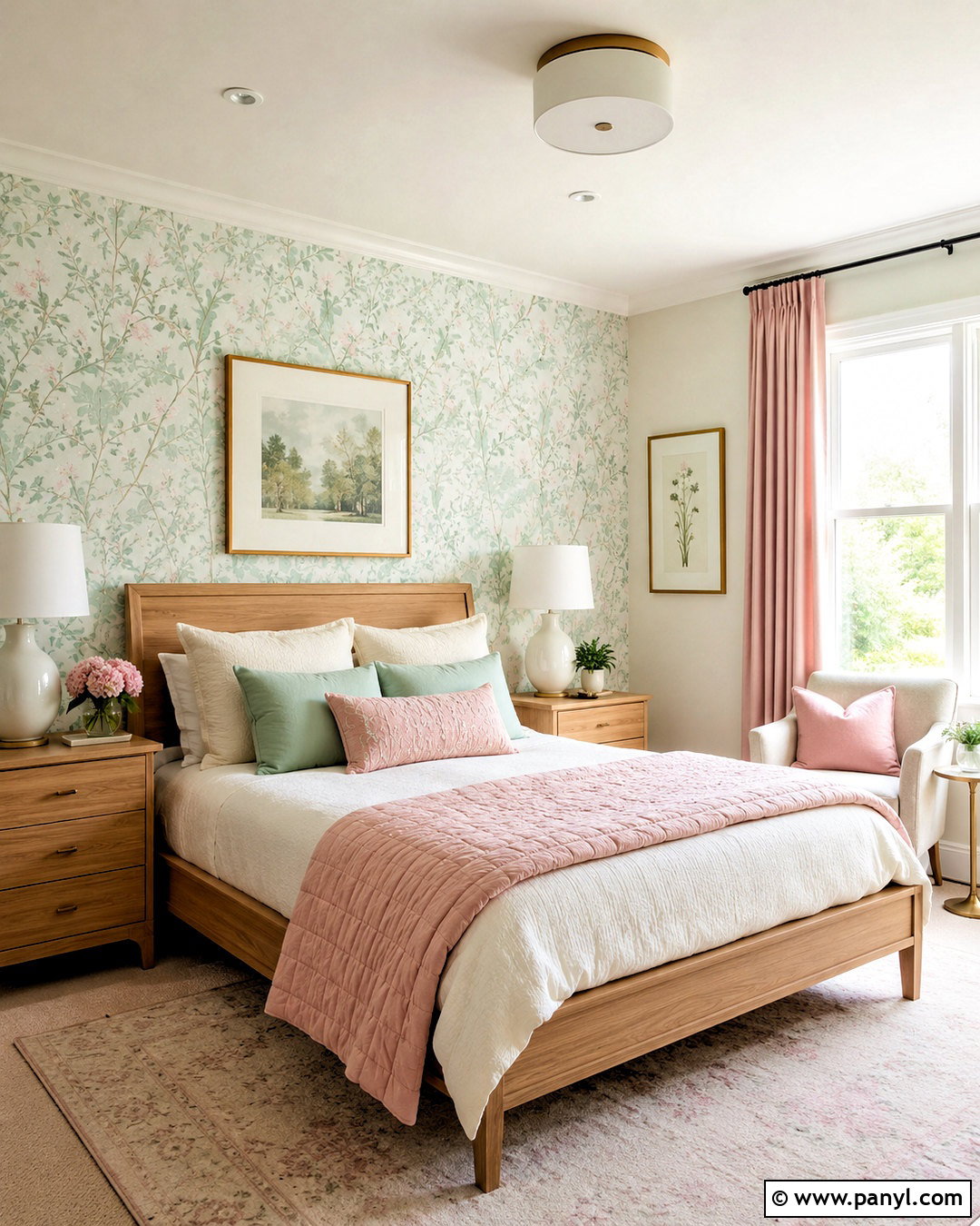 Mint Green Guest Room With Blush Pink - 20 mint green interior design ideas
