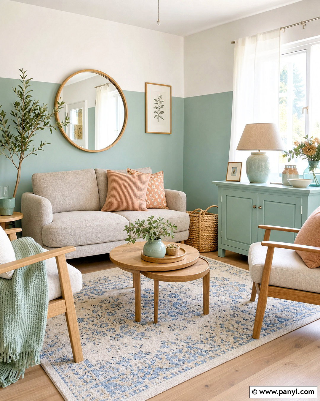 Mint Green Half Painted Wall Living Room - 20 half painted wall living room ideas