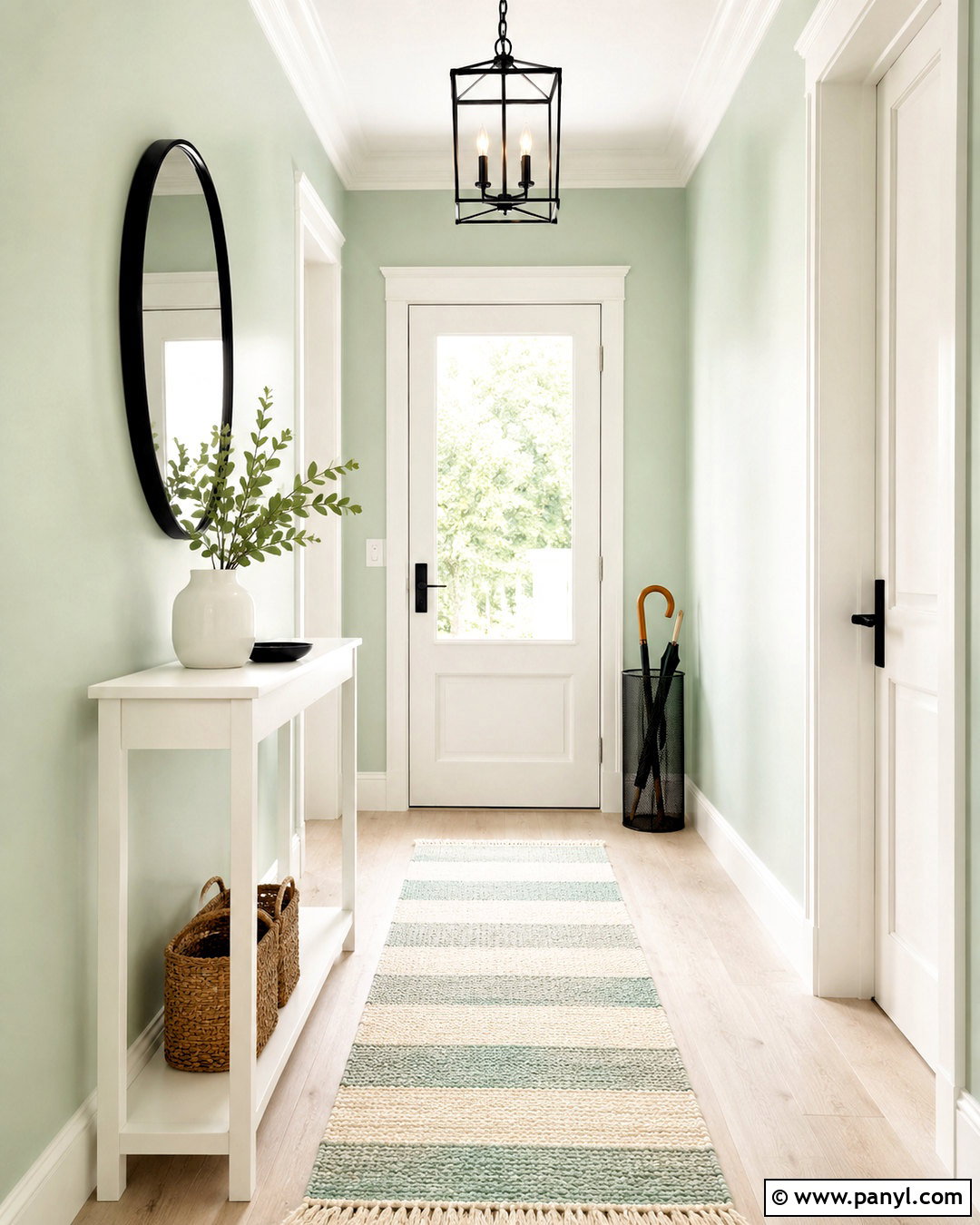 Mint Green Hallway With White Trim - 20 light green hallway ideas