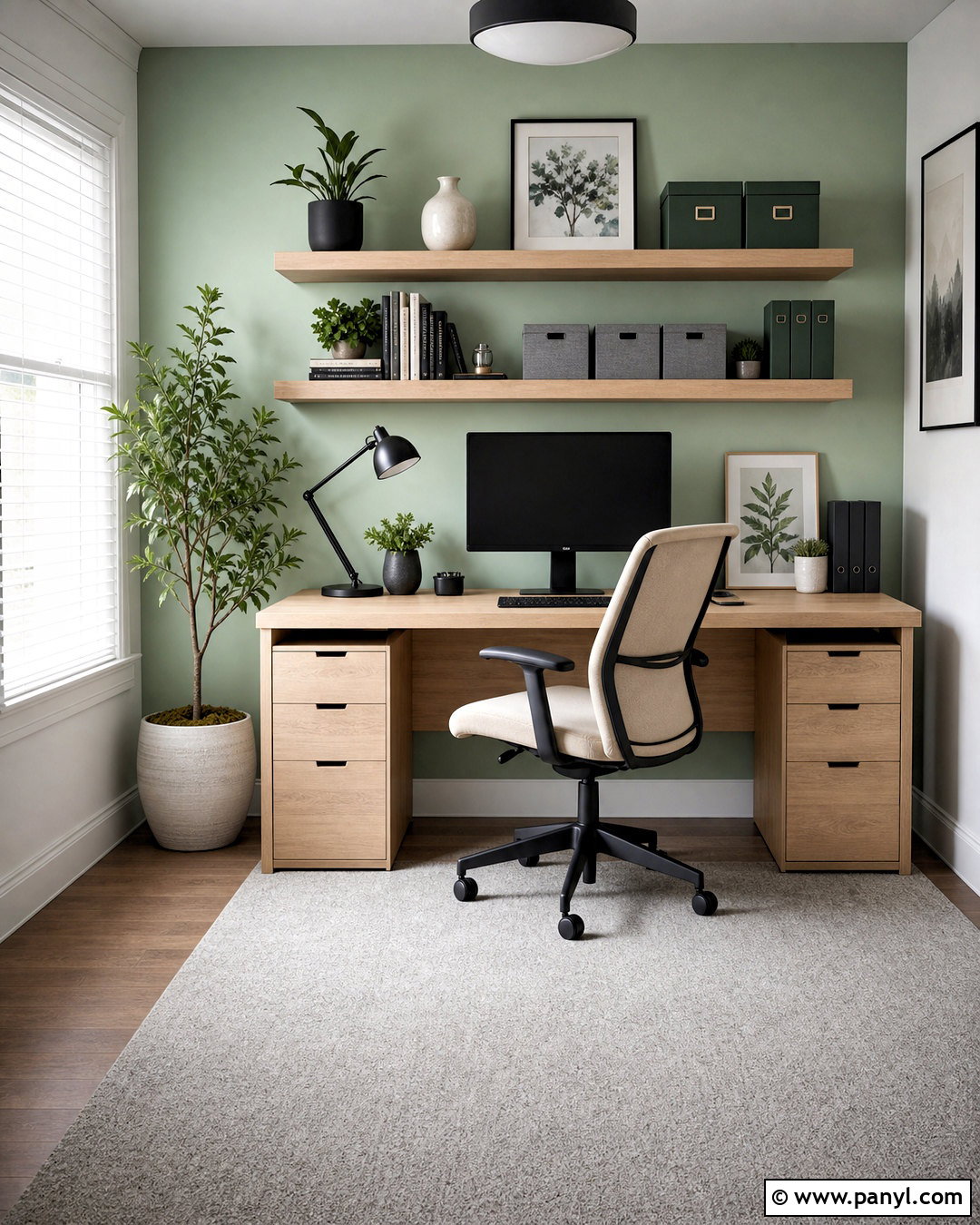 Mint Green Home Office Accent Wall - 20 accent wall light color ideas