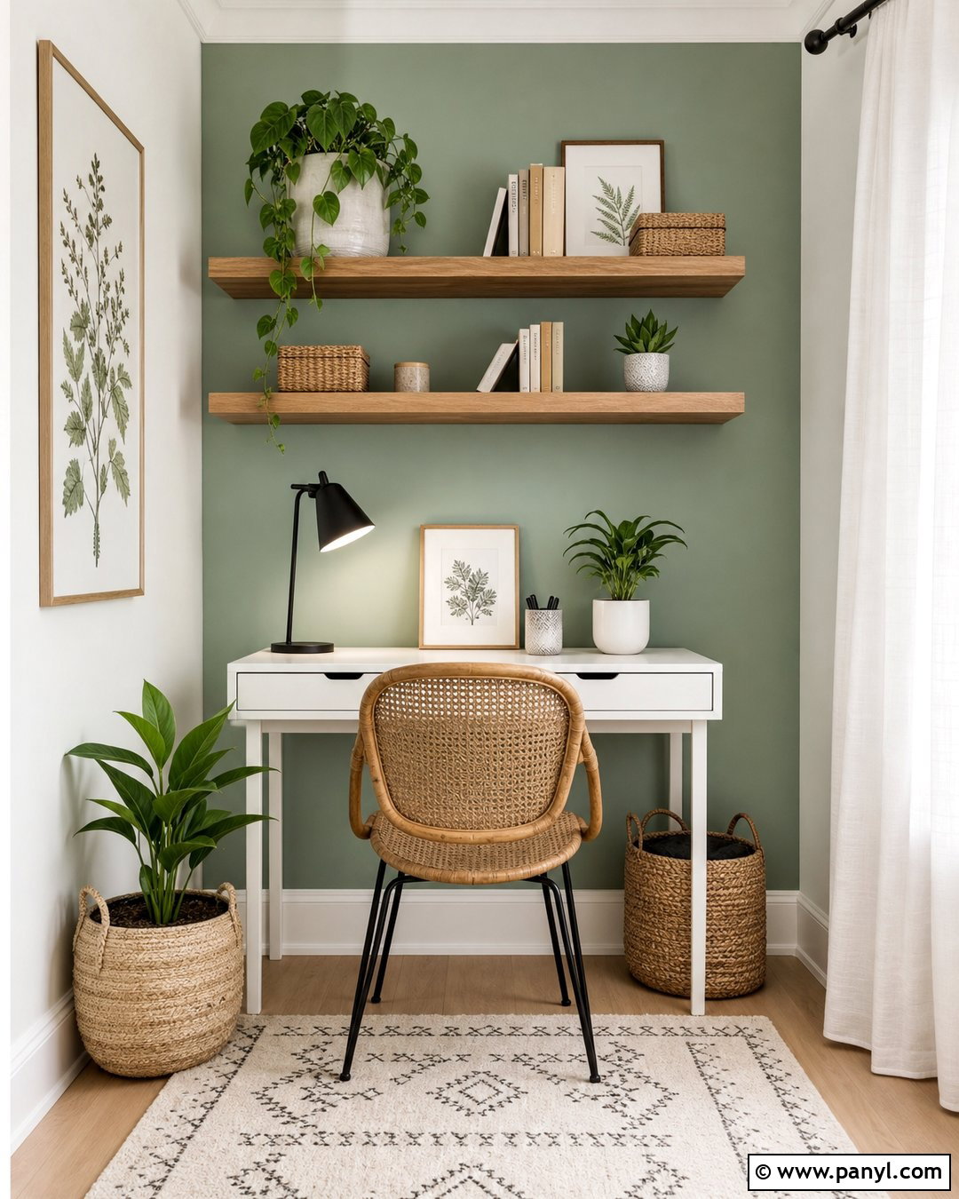 Mint Green Home Office Accent Wall - 25 Home Office Accent Wall Color Ideas