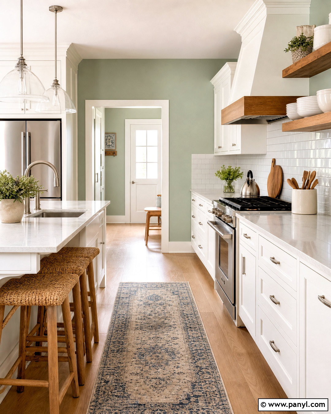 Mint Green Kitchen - 20 green wall color ideas