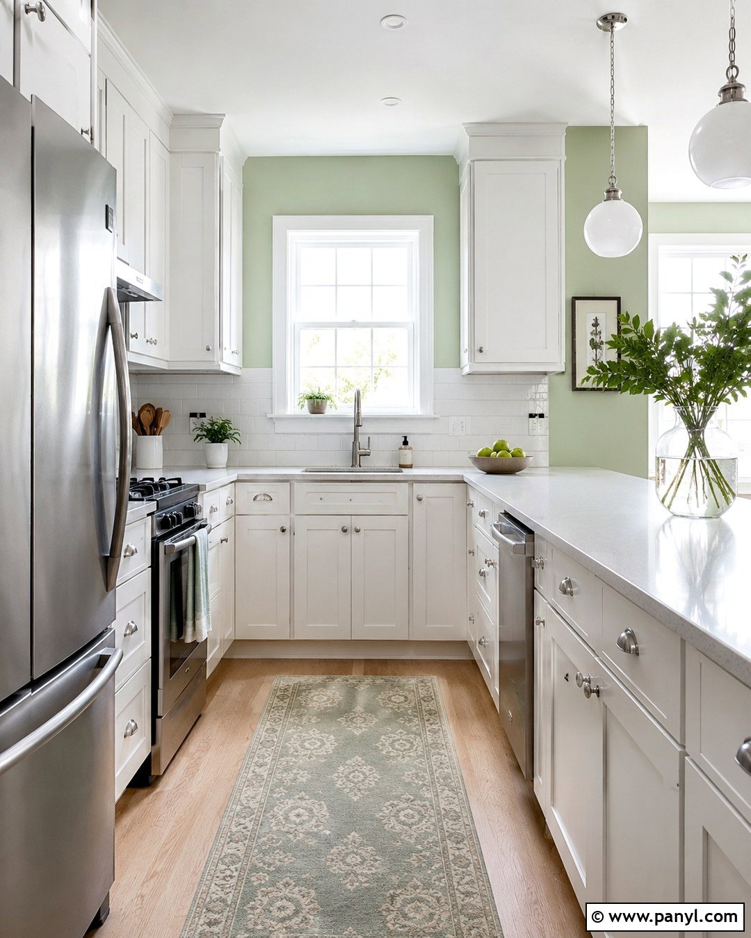 Mint Green Kitchen Walls With White Cabinets - 20 Green Walls With White Cabinets
