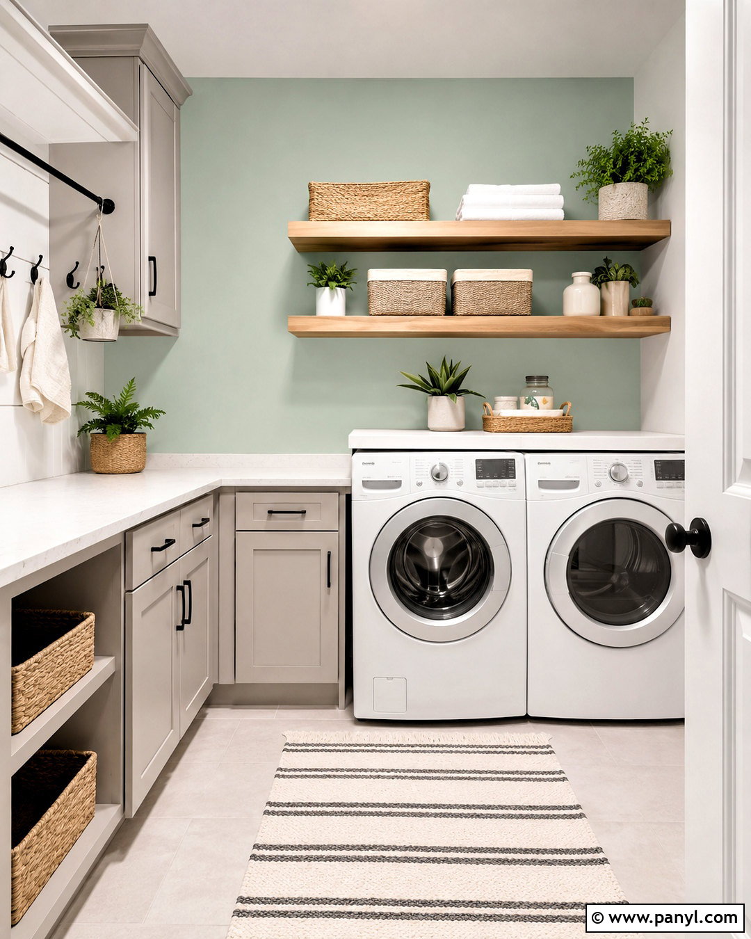 Mint Green Laundry Room Accent Wall - 20 cool tone accent wall ideas