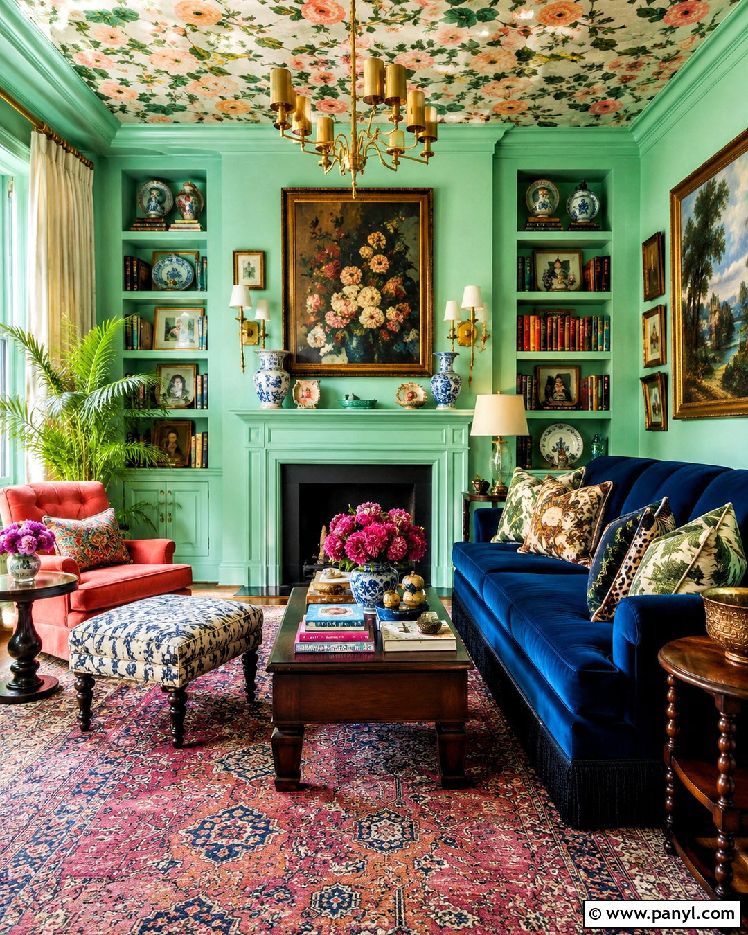 Mint Green Maximalist Living Room - 20 mint green living room ideas