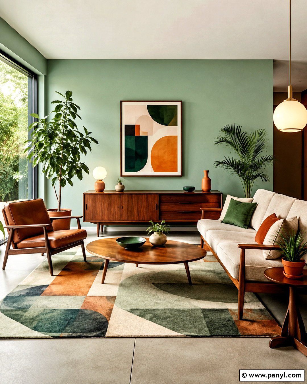 Mint Green Midcentury Living Room - 20 mint green interior design ideas