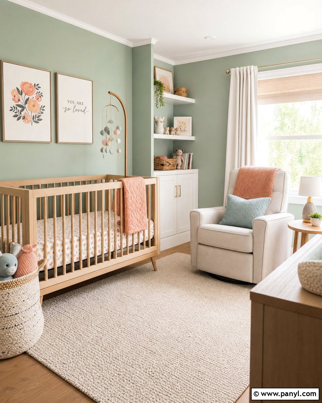 Mint Green Nursery Wall - 35 green wall interior ideas