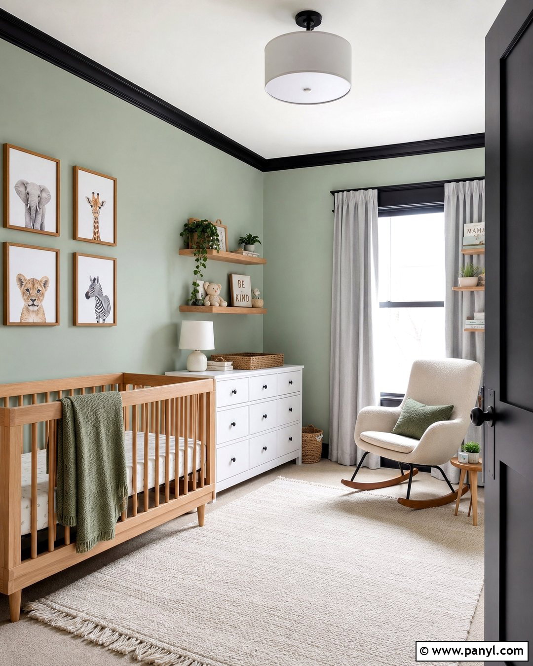 Mint Green Nursery With Black Trim - 25 Green Wall Black Trim Ideas