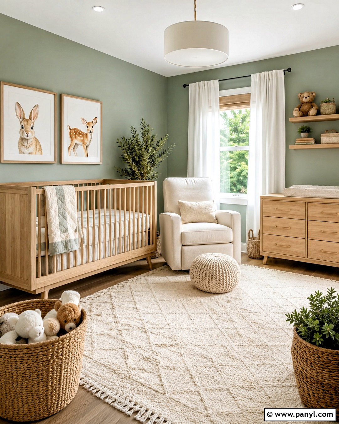 Mint Green Nursery With Natural Wood - 20 mint green interior design ideas