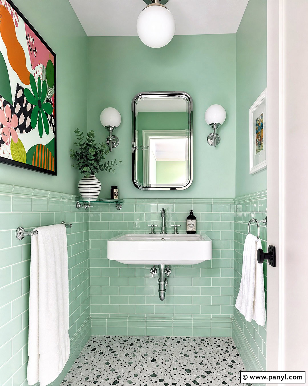 Mint Green Powder Room - 20 green powder room ideas