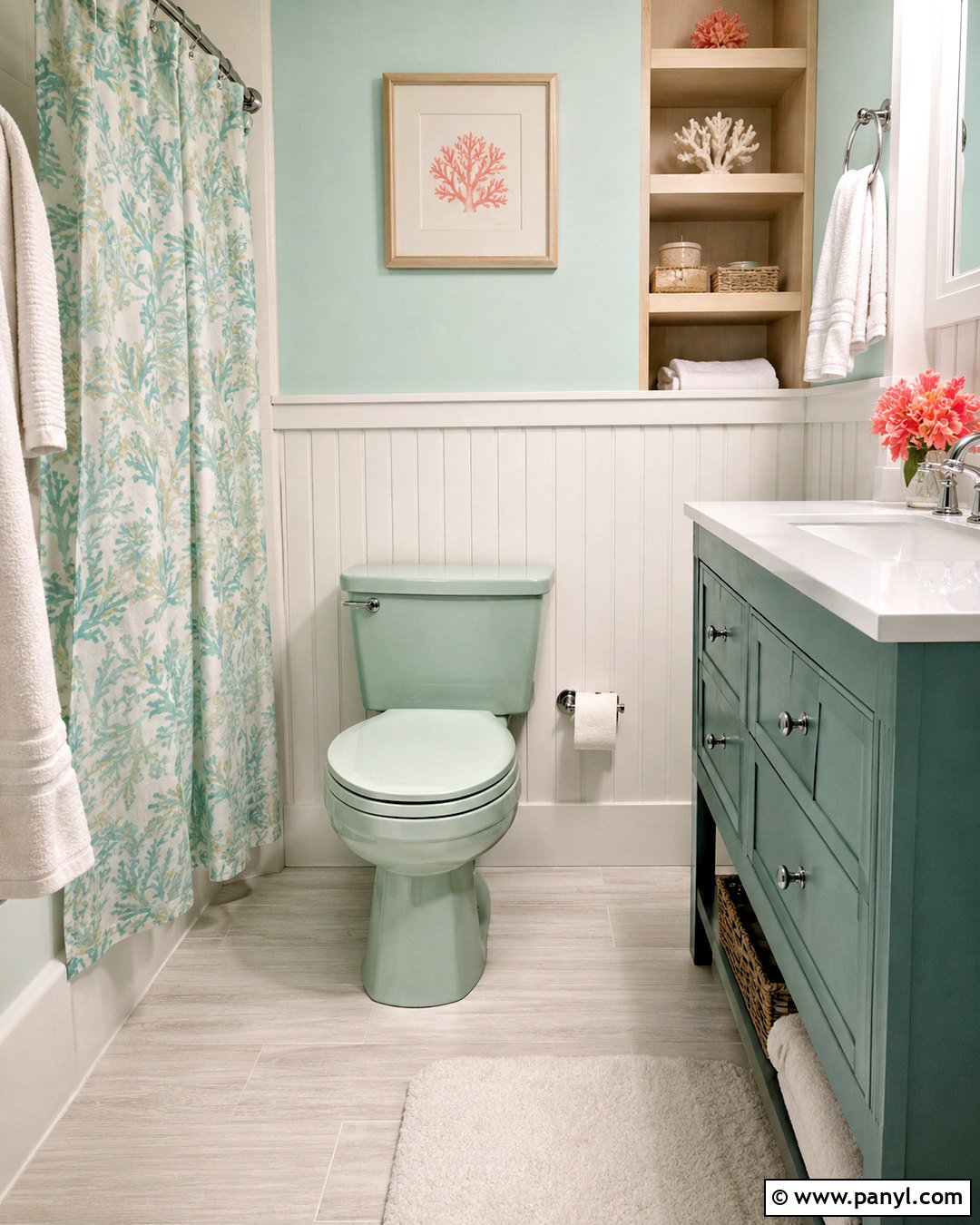Mint Green Toilet Bathroom - 35 Toilet Color Ideas