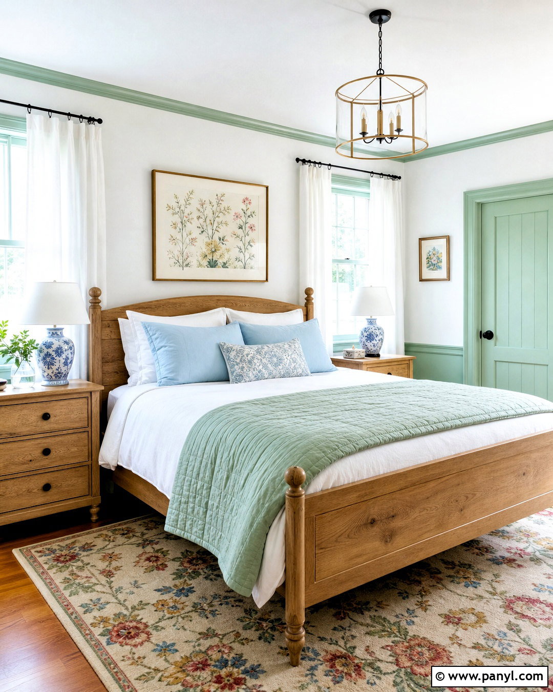 Mint Green Trim Bedroom - 20 white walls green trim ideas