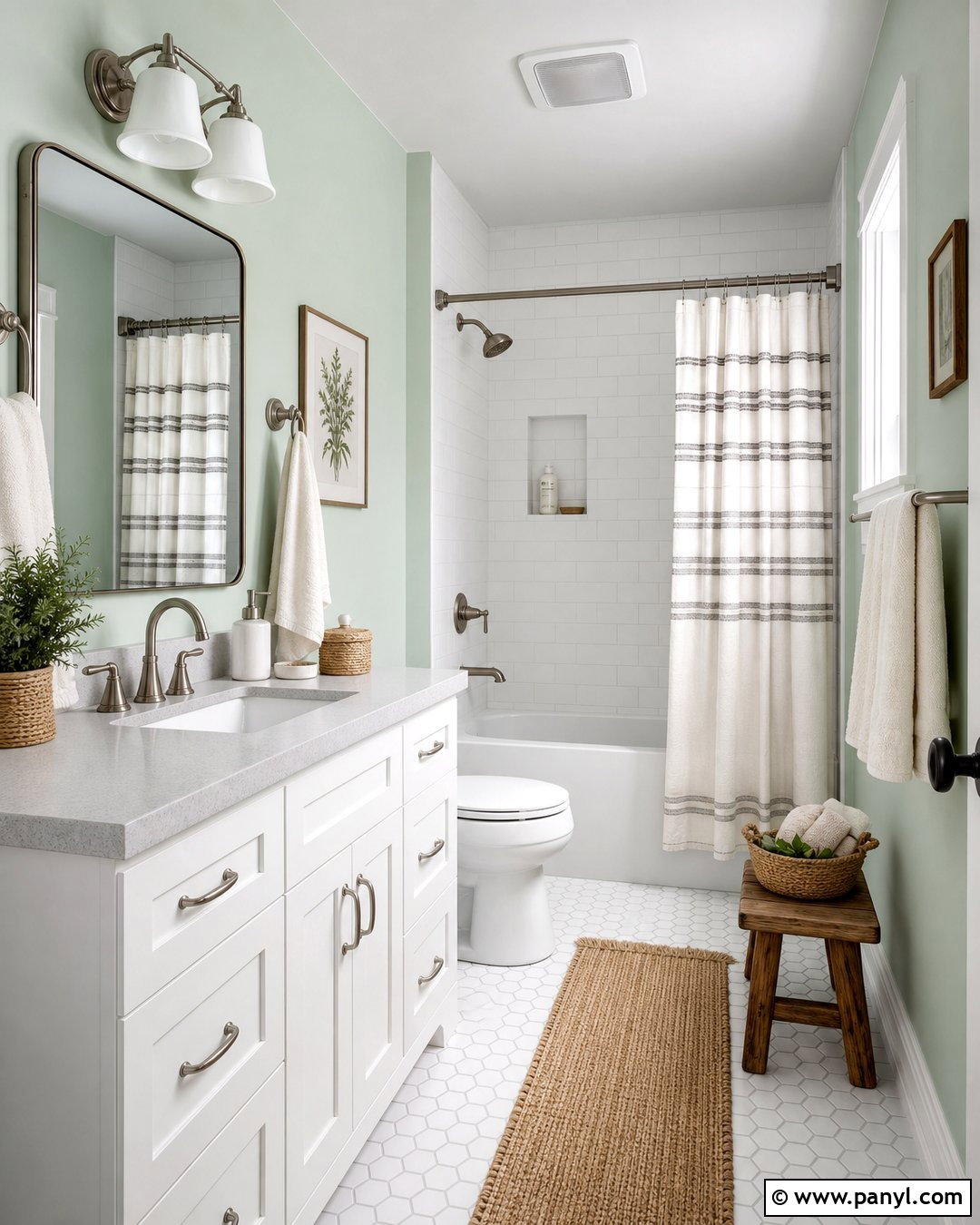 Mint Green Walls Bathroom With White Tile - 20 Mint Green Walls Interior Ideas