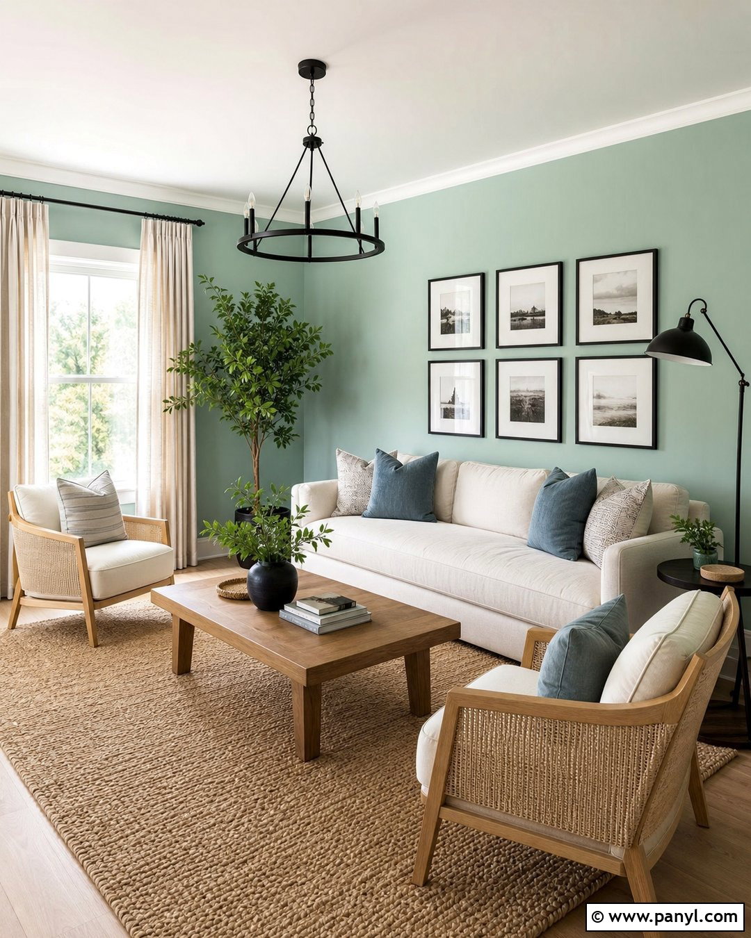 Mint Green Walls Living Room With White Furniture - 20 Mint Green Walls Interior Ideas