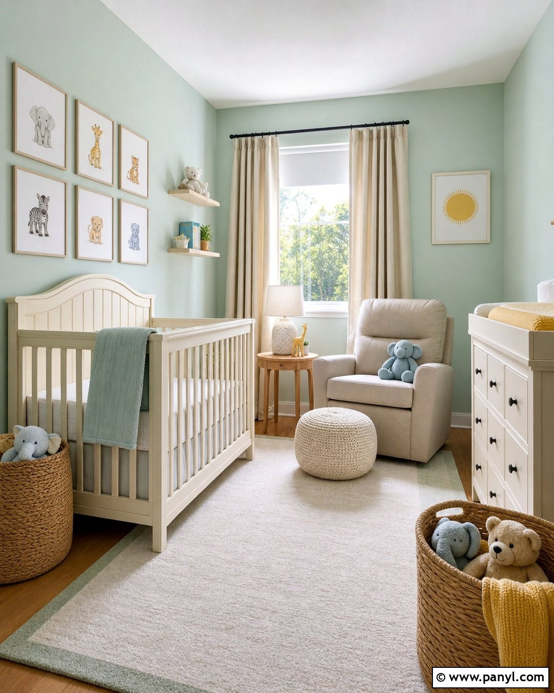 Mint Green Walls Nursery With Cream Furniture - 20 Mint Green Walls Interior Ideas