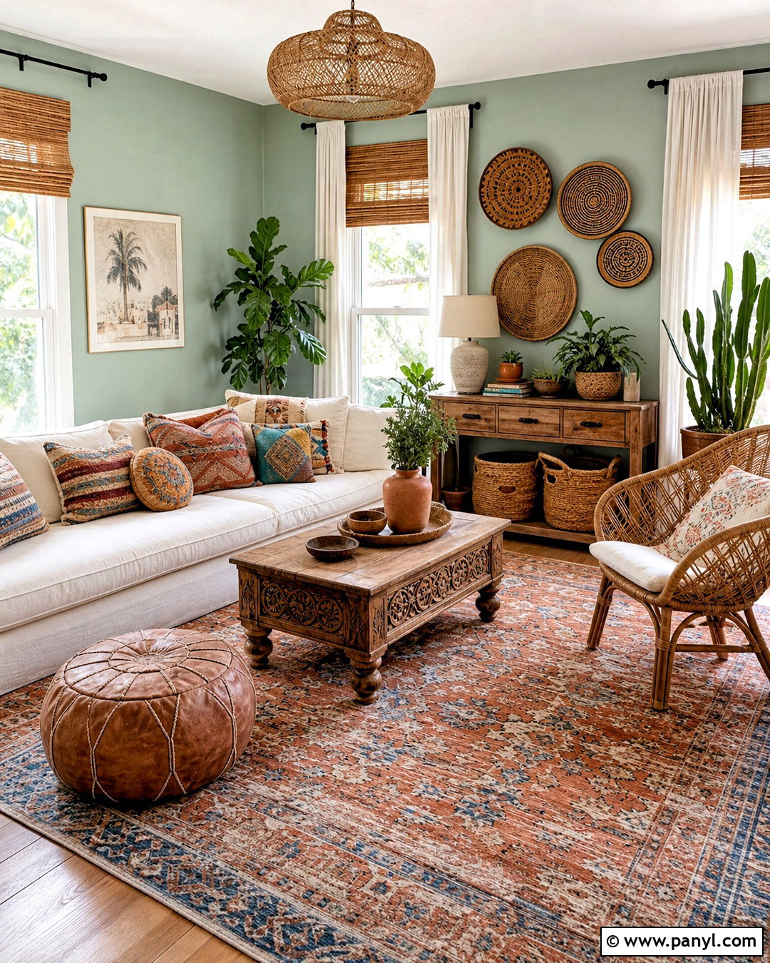 Mint Green Walls With Boho Decor - 20 mint green walls living room ideas