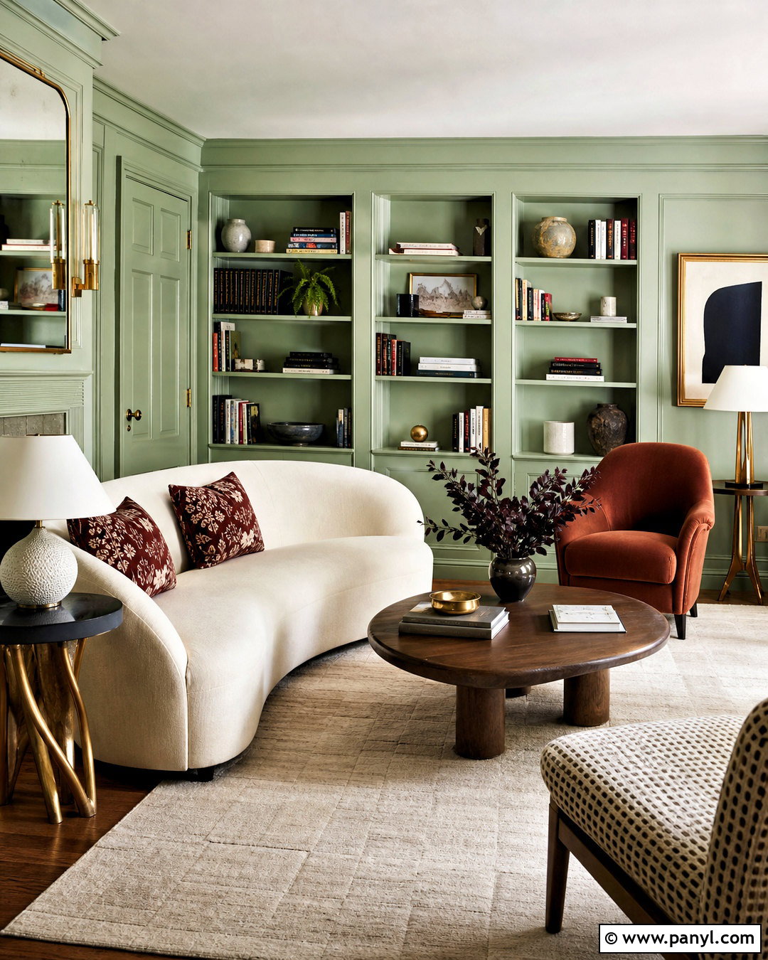 Mint Green Walls With Color Drenched Trim - 20 mint green walls living room ideas