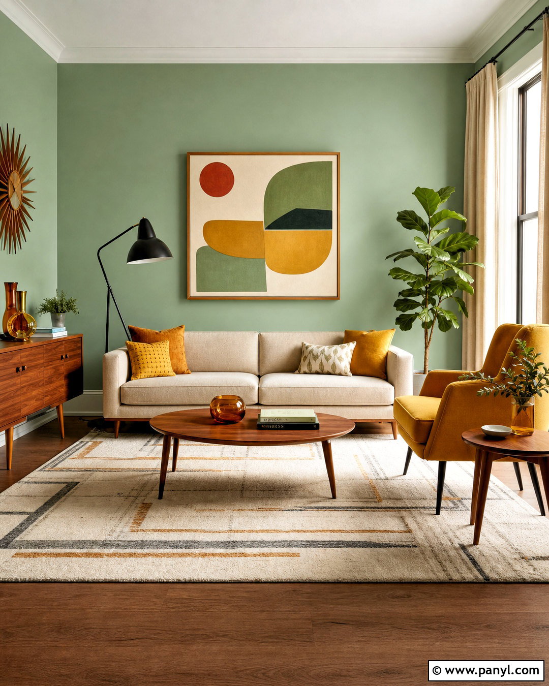 Mint Green Walls With Mustard Yellow Decor - 20 mint green walls living room ideas
