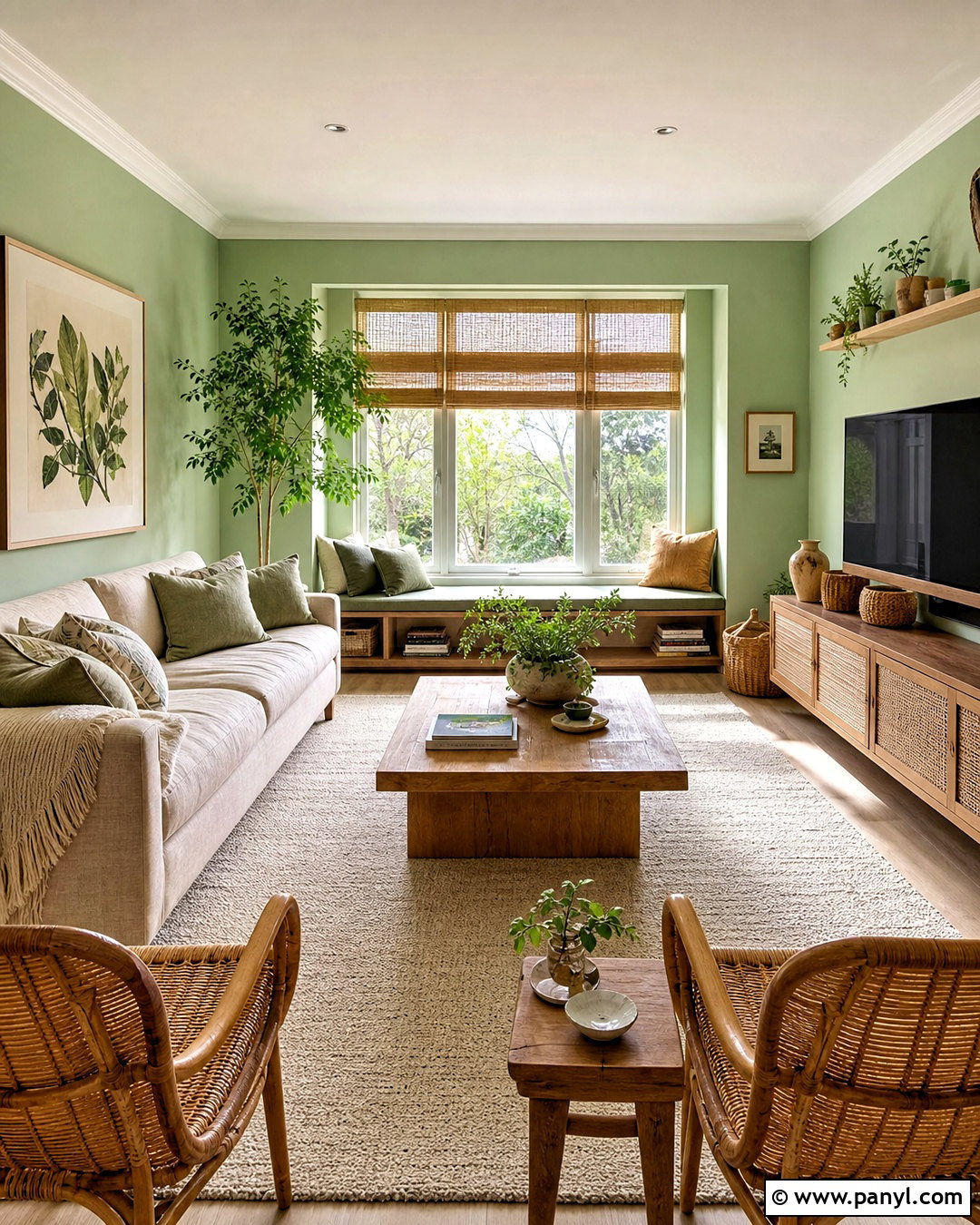 Mint Green Walls With Natural Wood Furniture - 20 mint green walls living room ideas