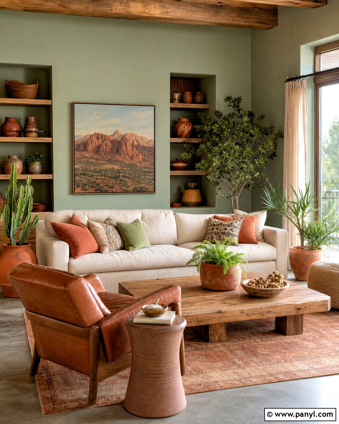 Mint Green Walls With Terracotta Decor - 20 mint green walls living room ideas