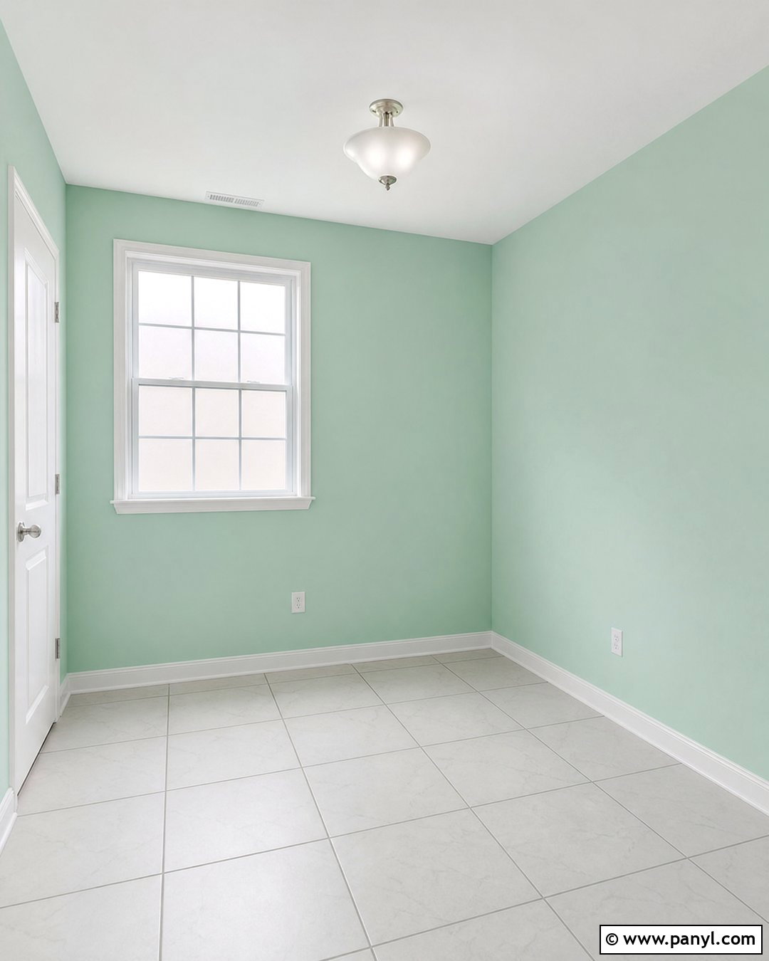 Mint Green Walls With White Tile Floors - 20 Empty Room With Green Walls