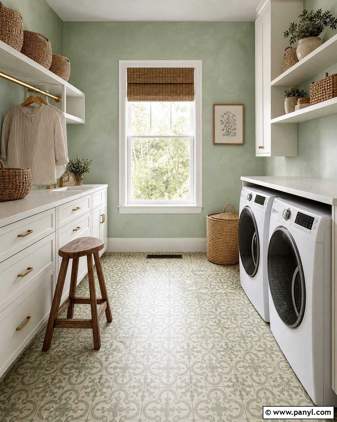 Mint Limewash Laundry Room - 50 Limewash Walls