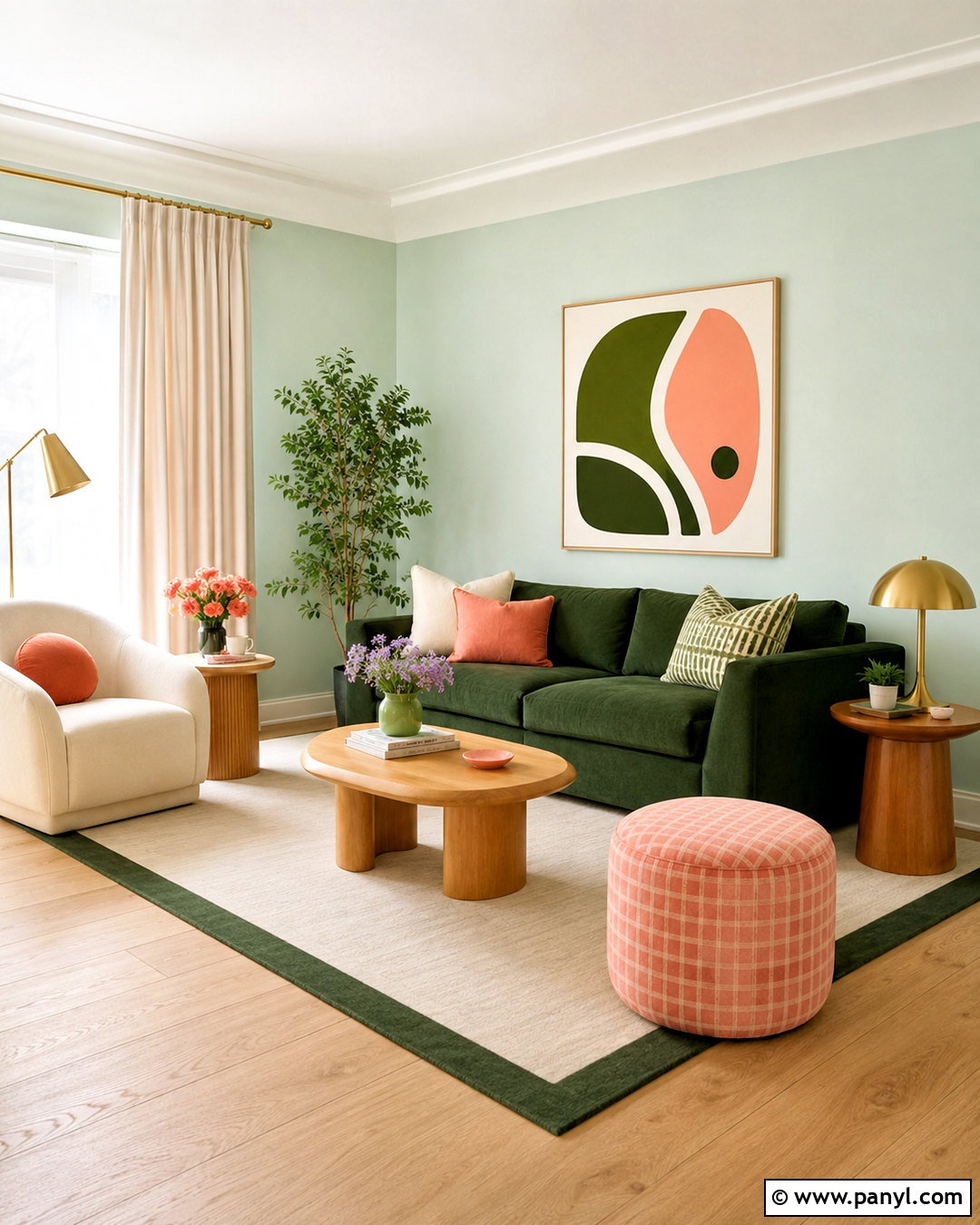 Mint Wall Color With Green Sofa - 35 Wall Color For Green Sofa Ideas