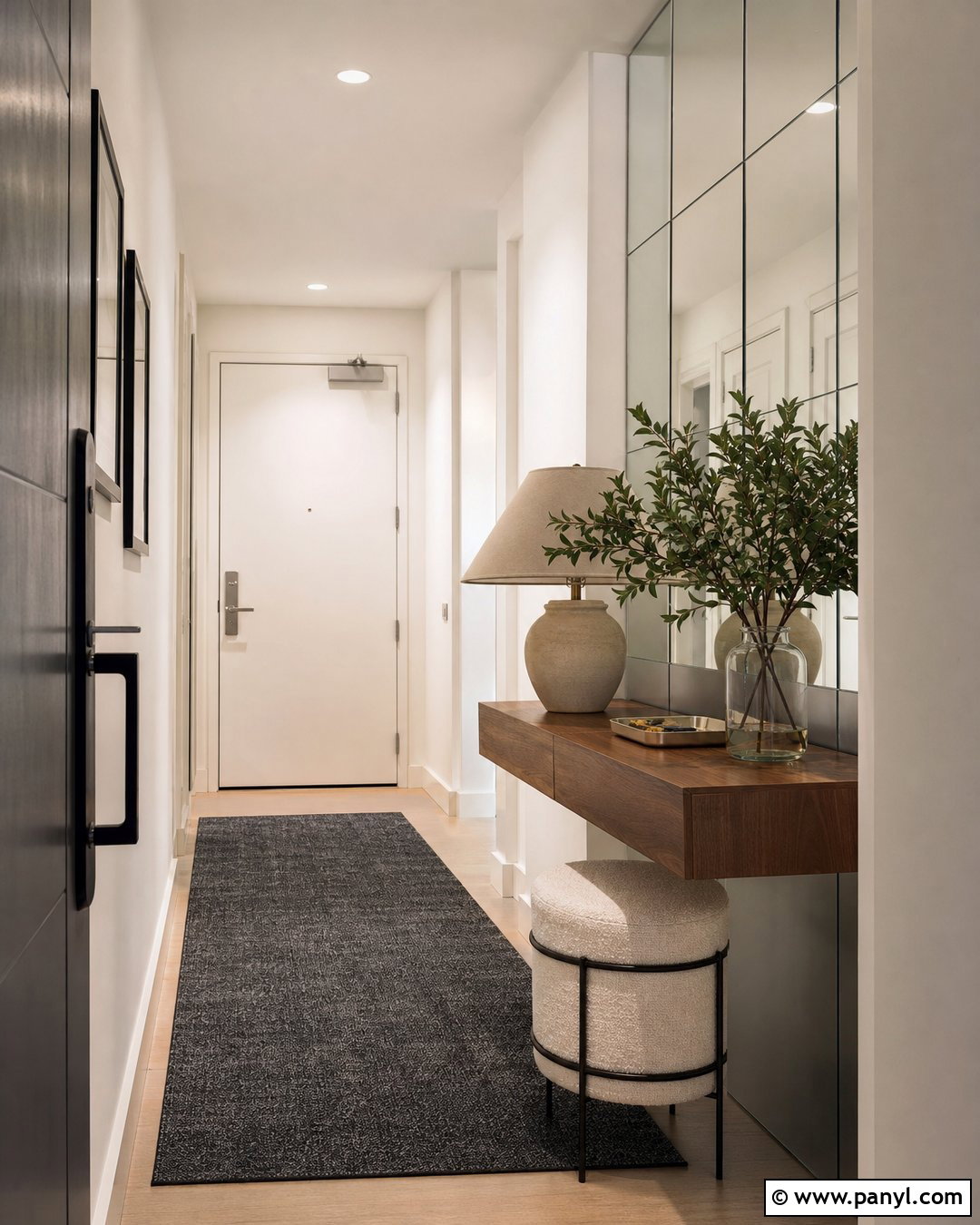 Mirror Entryway Accent Wall - 20 Accent Wall Small Apartment Ideas
